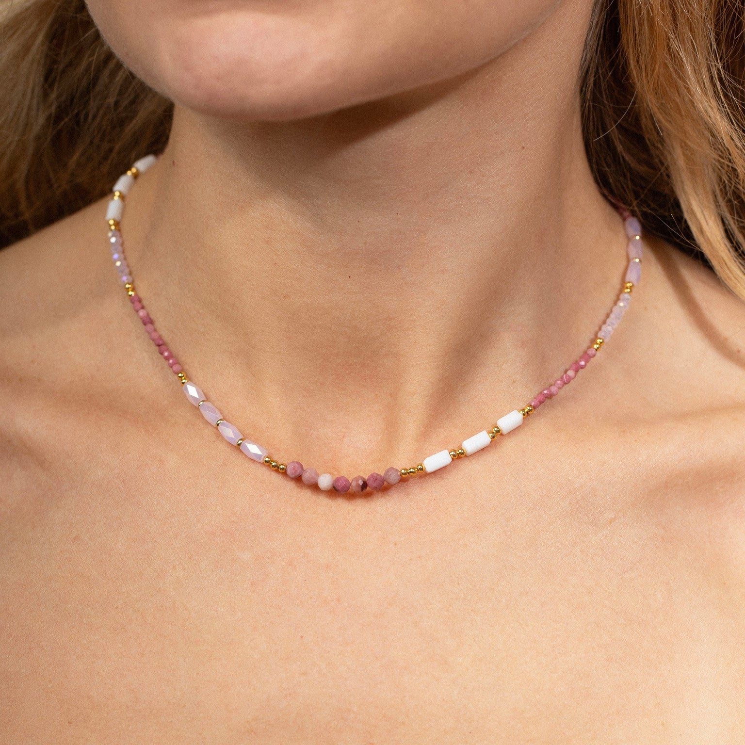 Pink Multi Gemstone Necklace