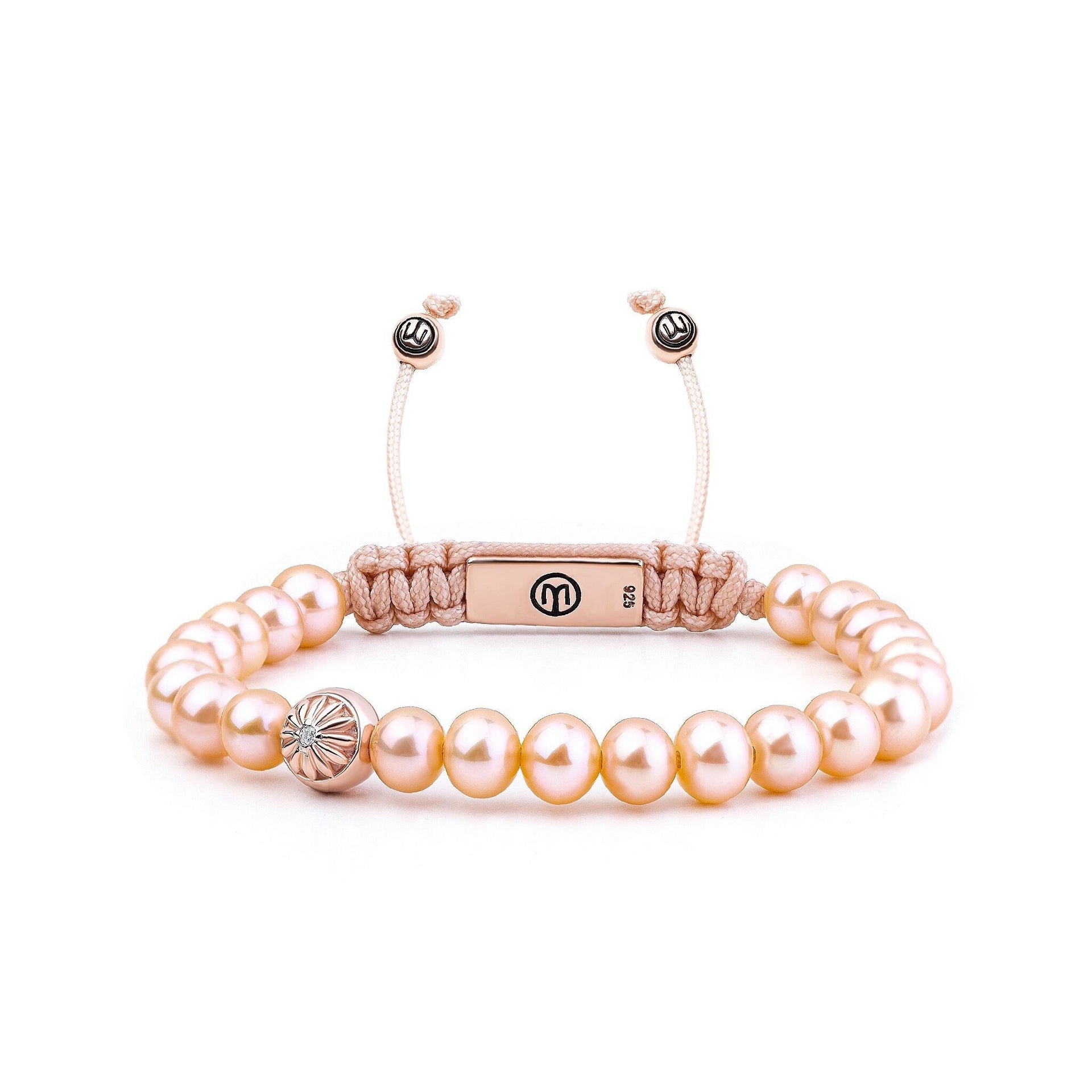 Pink Pearl Beaded Bracelet In Rose Gold - Sakura Sphera