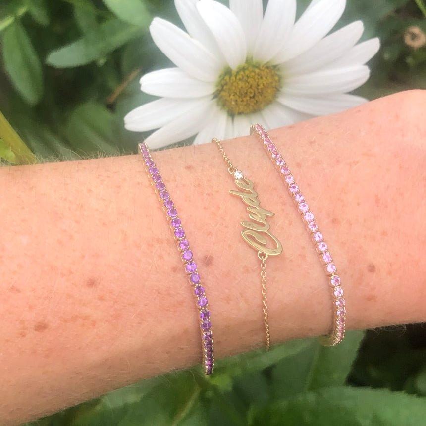 Pink Stone Tennis Bracelet