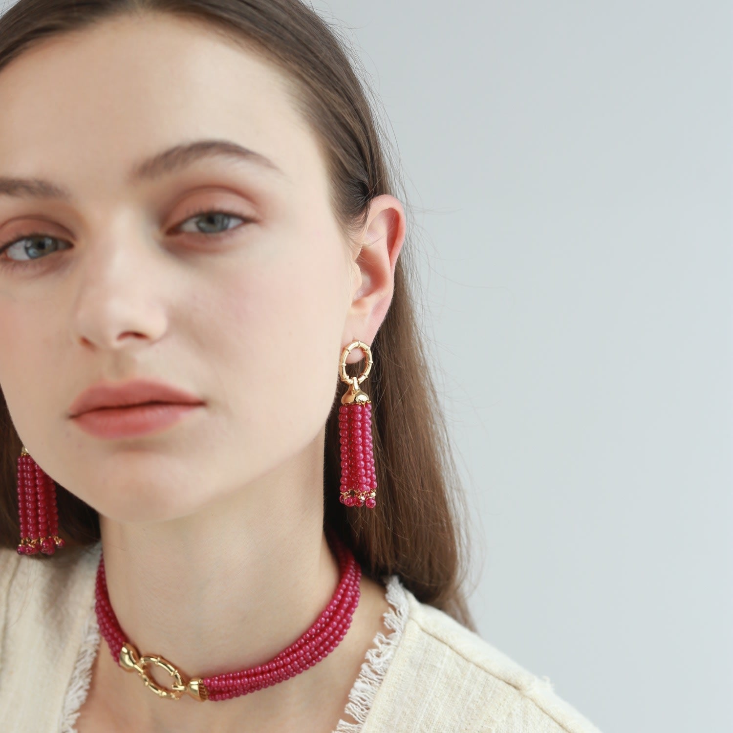 Pink Tassel Necklace