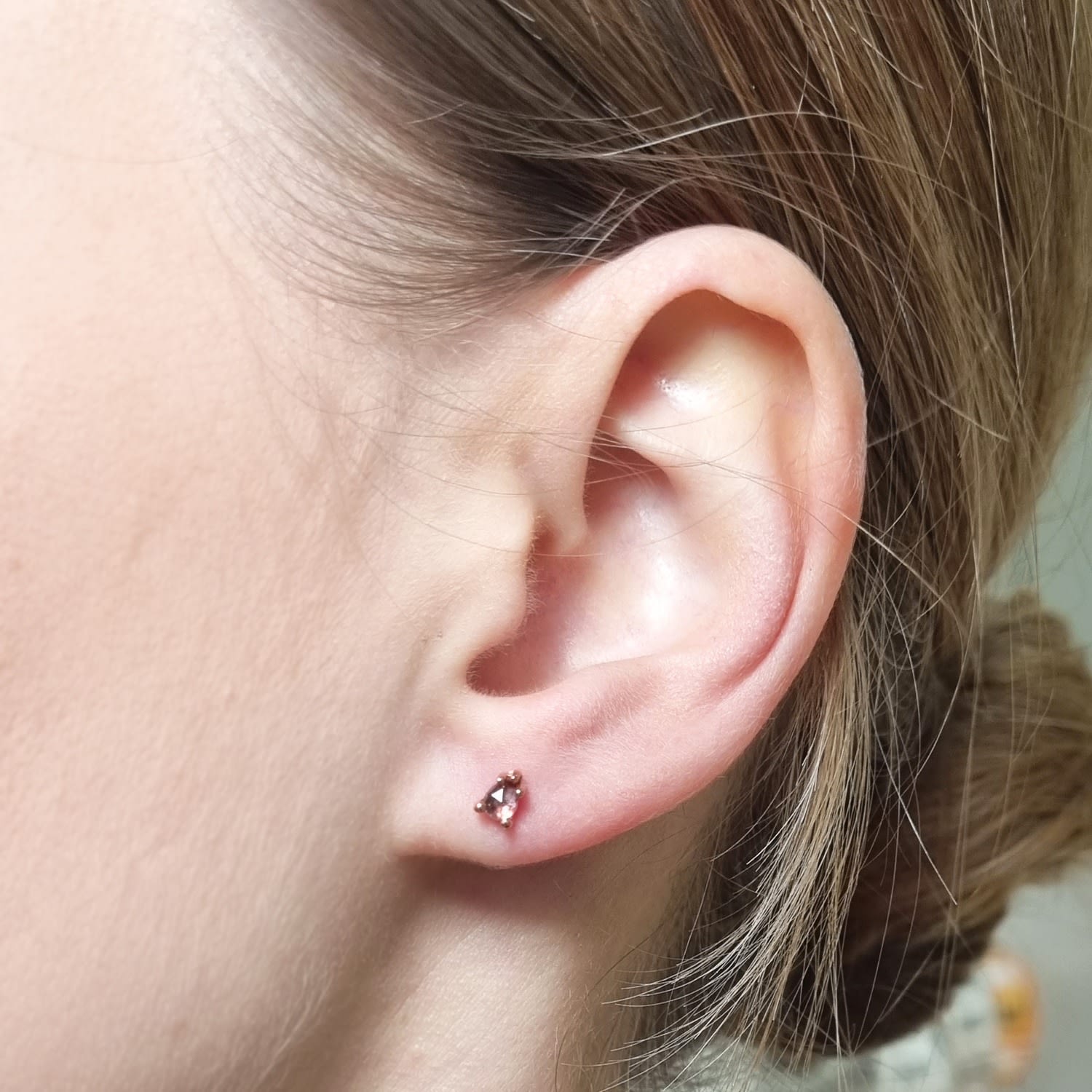 Pink Tourmaline Earrings - Rose Gold