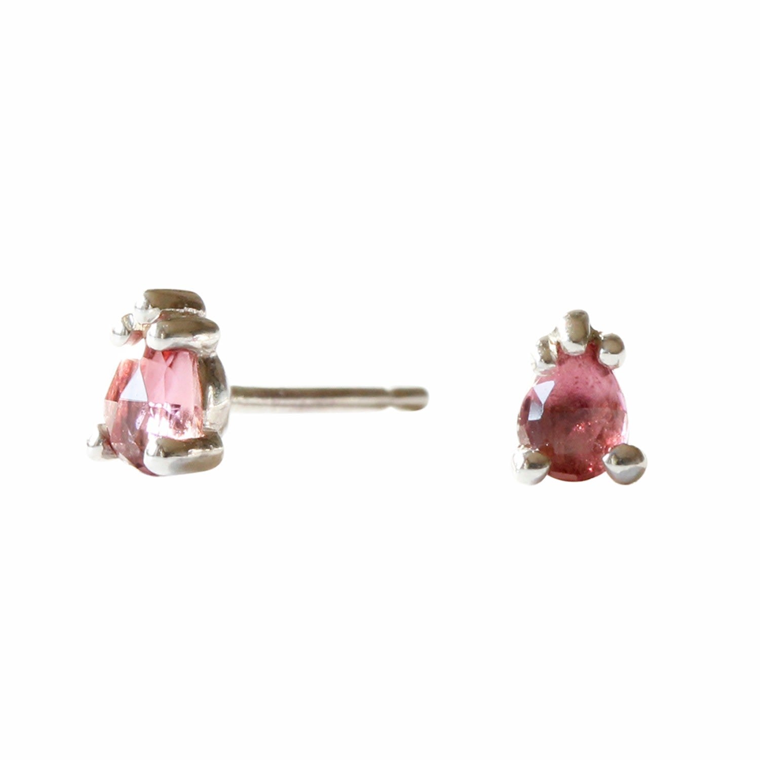 Pink Tourmaline Earrings - Silver