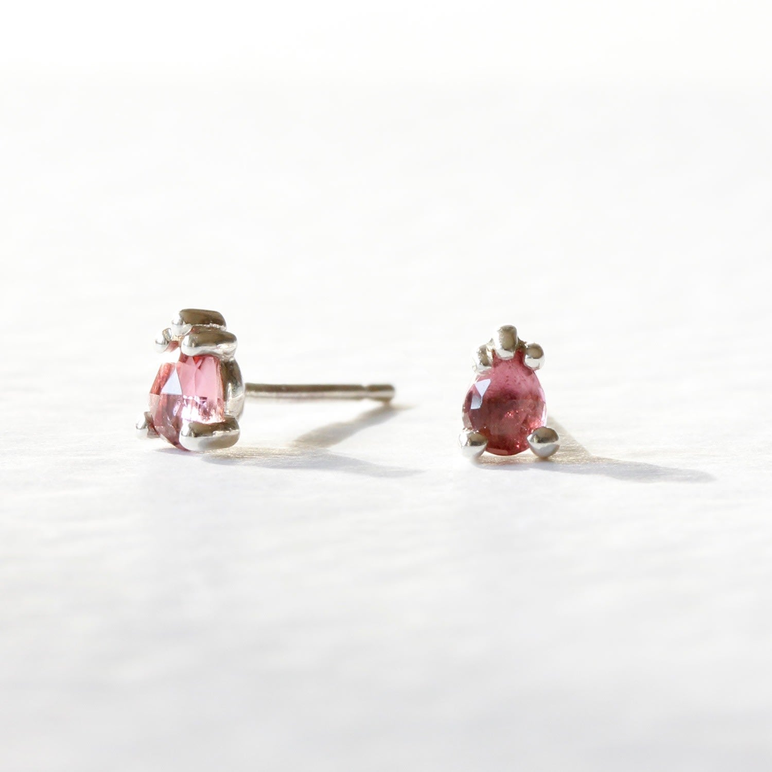 Pink Tourmaline Earrings - Silver