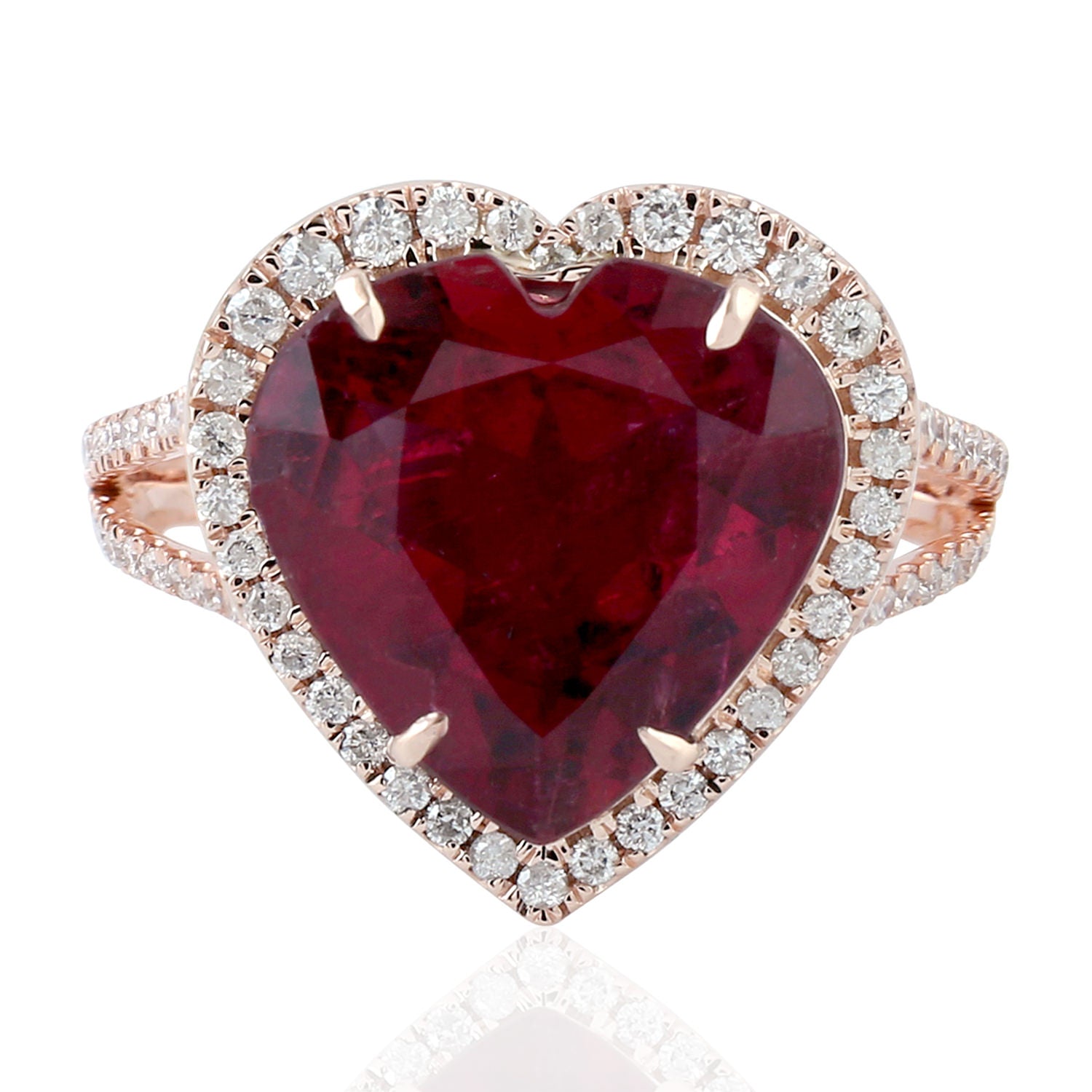 Pink Tourmaline Gemstone & Diamond Cocktail Ring In Rose Gold