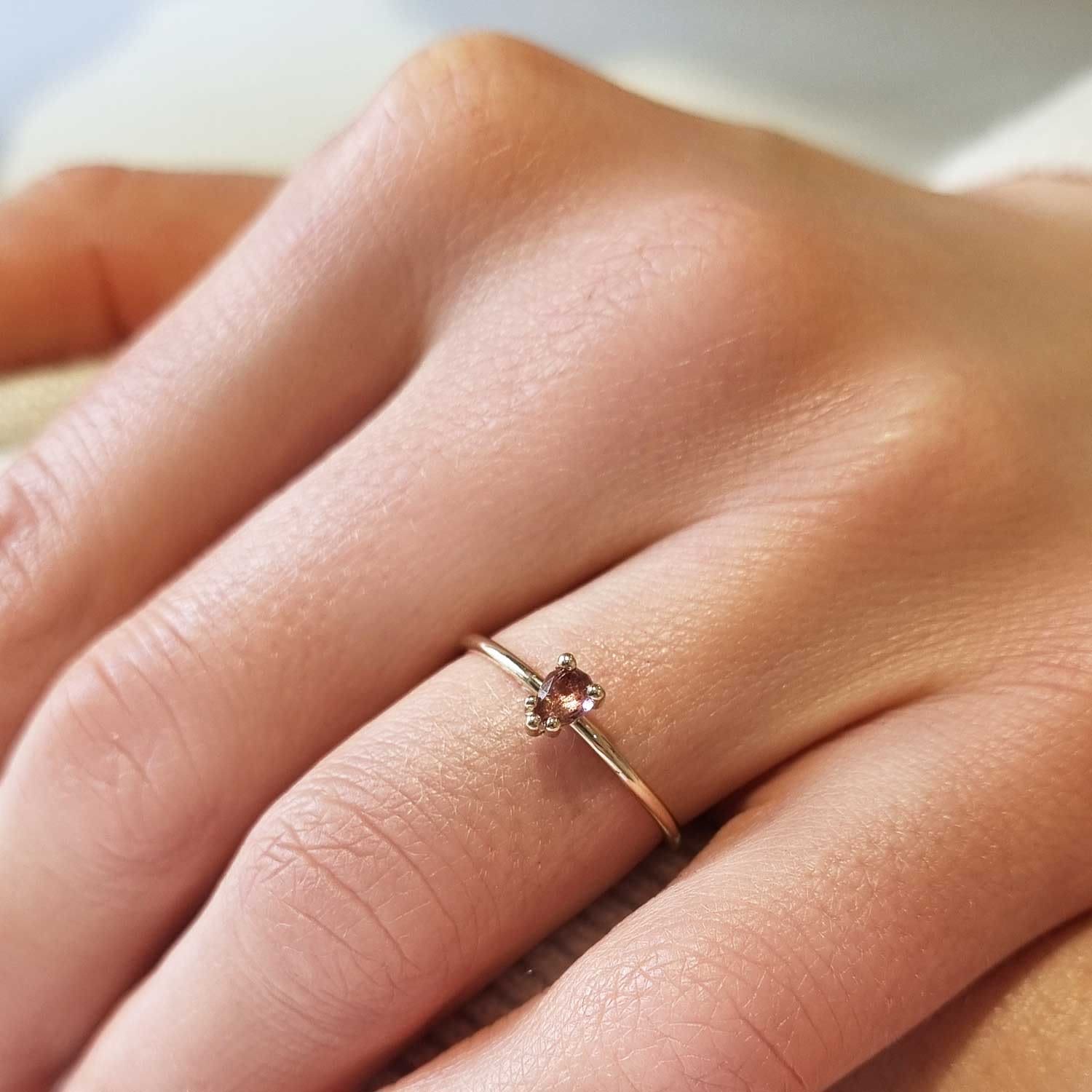 Pink Tourmaline Ring - Rose Gold