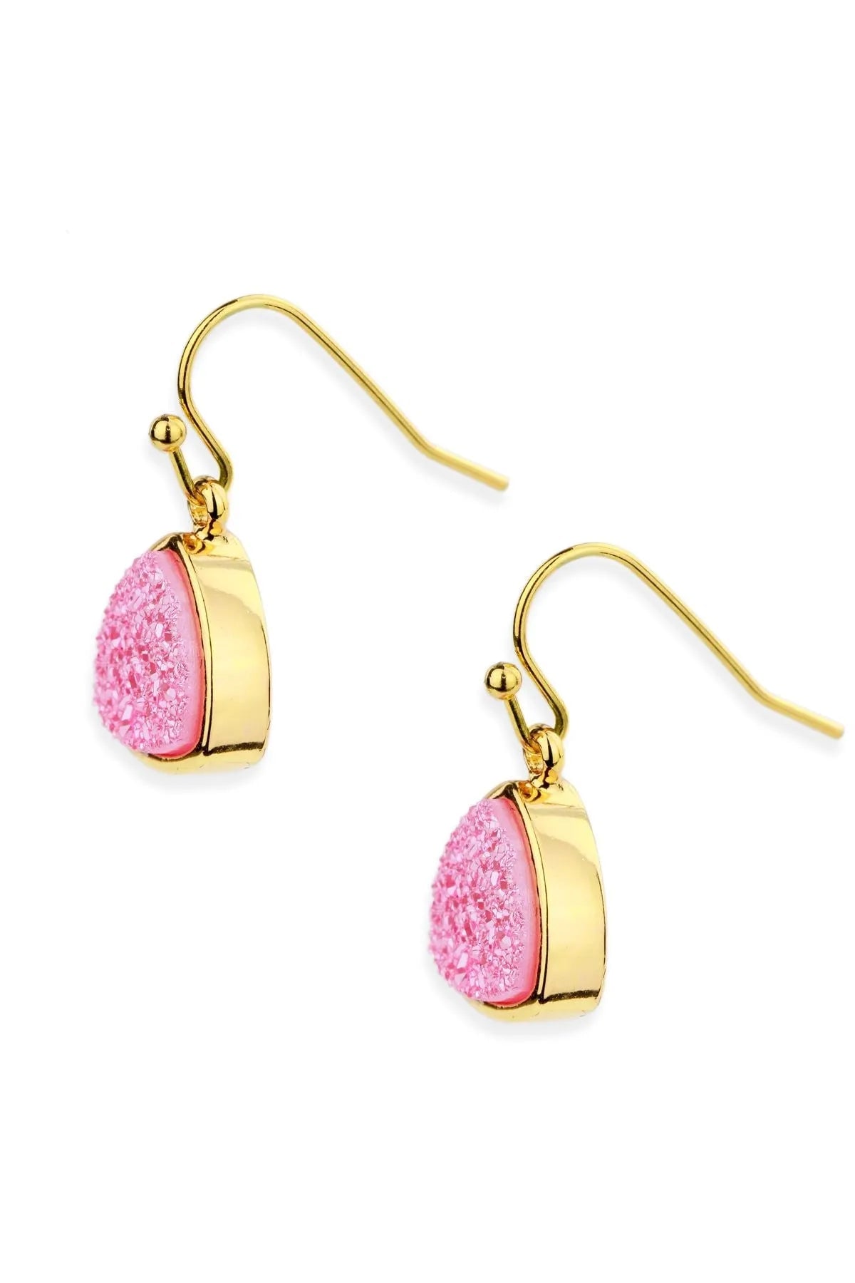 Pink Triangle Druzy Dangle Earring