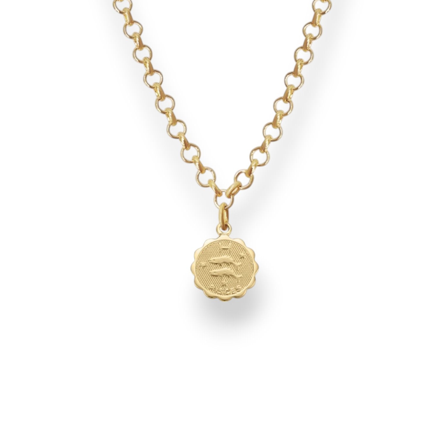 Pisces Zodiac Mini Medallion Chain Necklace
