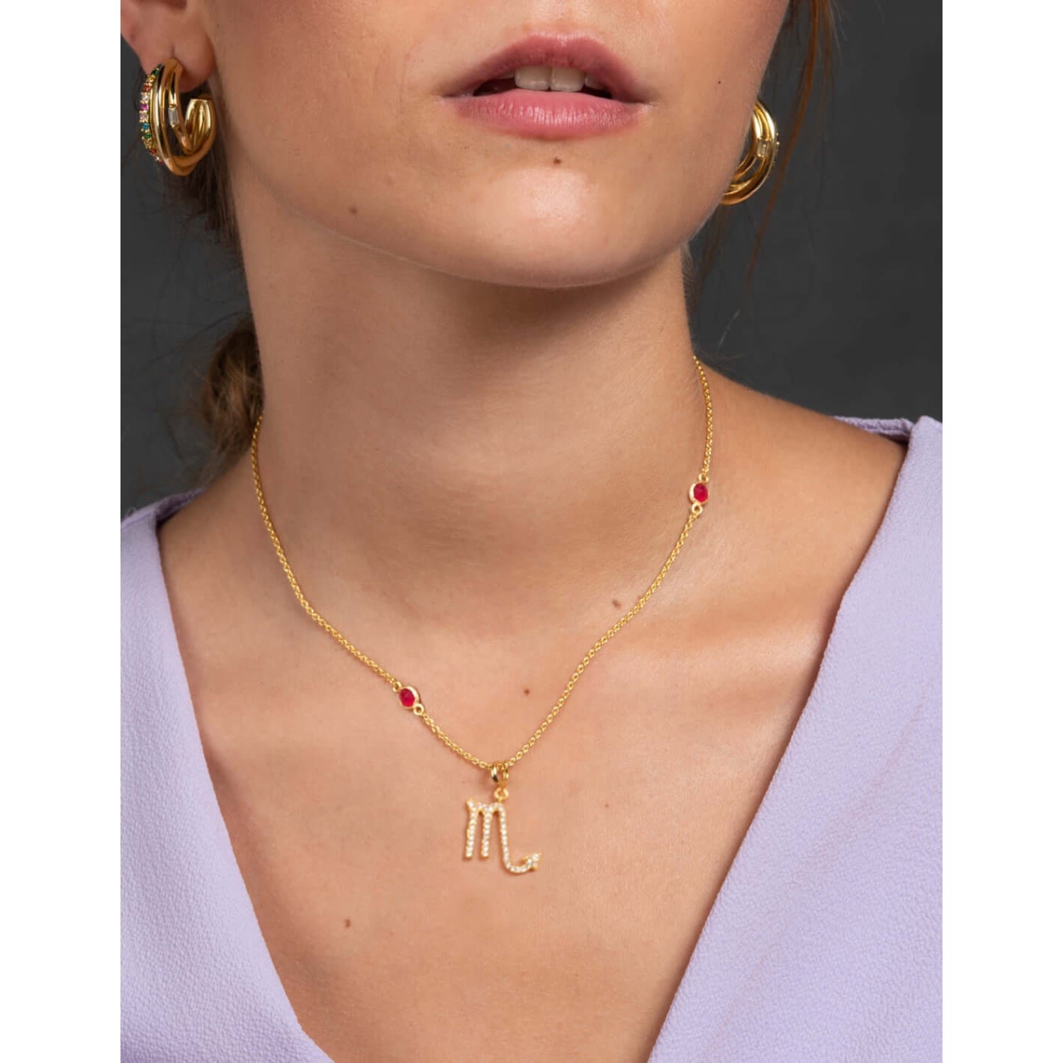 Zodiac Horoscope Sign Scorpio Symbol Necklace Gold