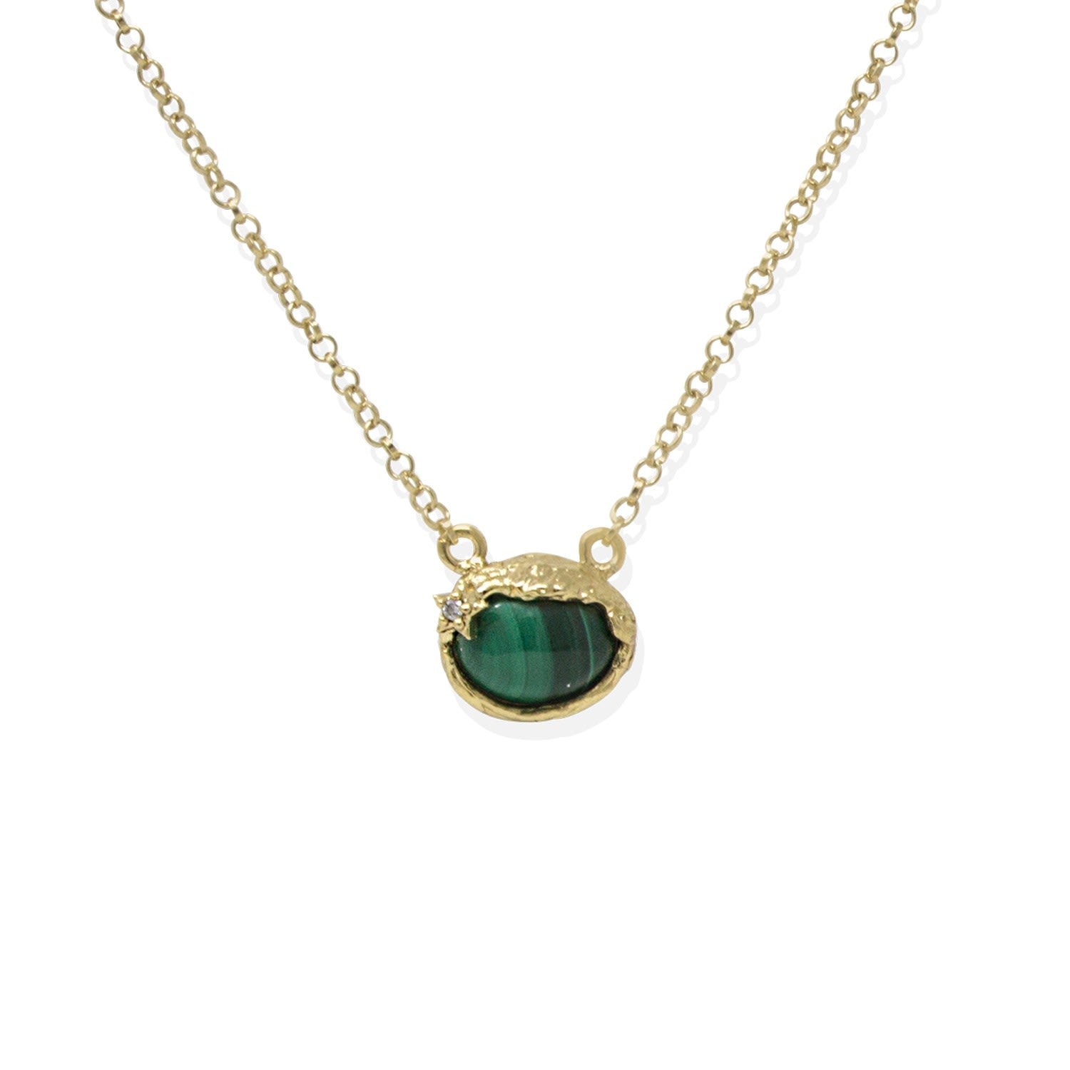 Ad Astra Gold-Plated Malachite Necklace