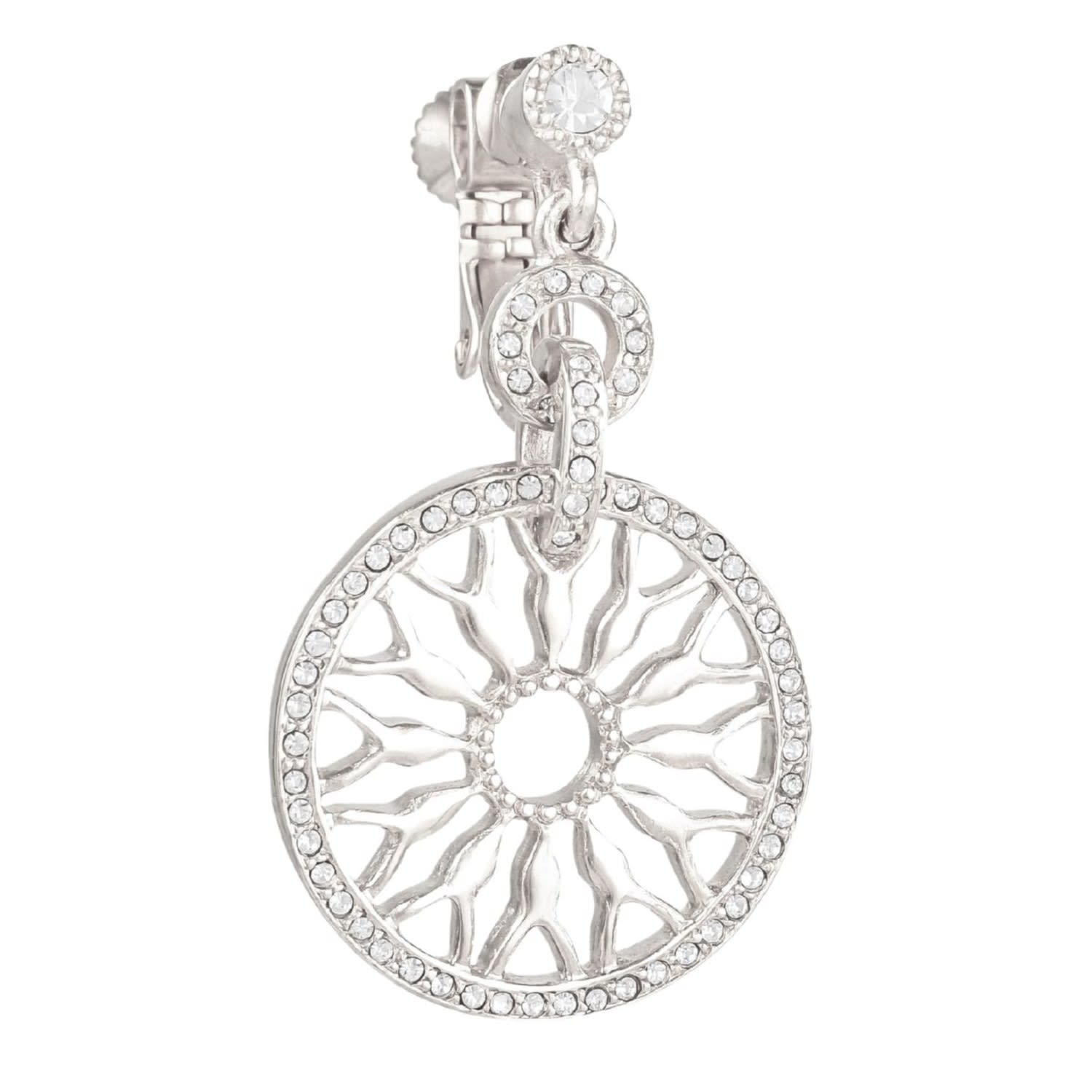 Platinum & Crystal Clip On Drop Earrings, Series Lumière