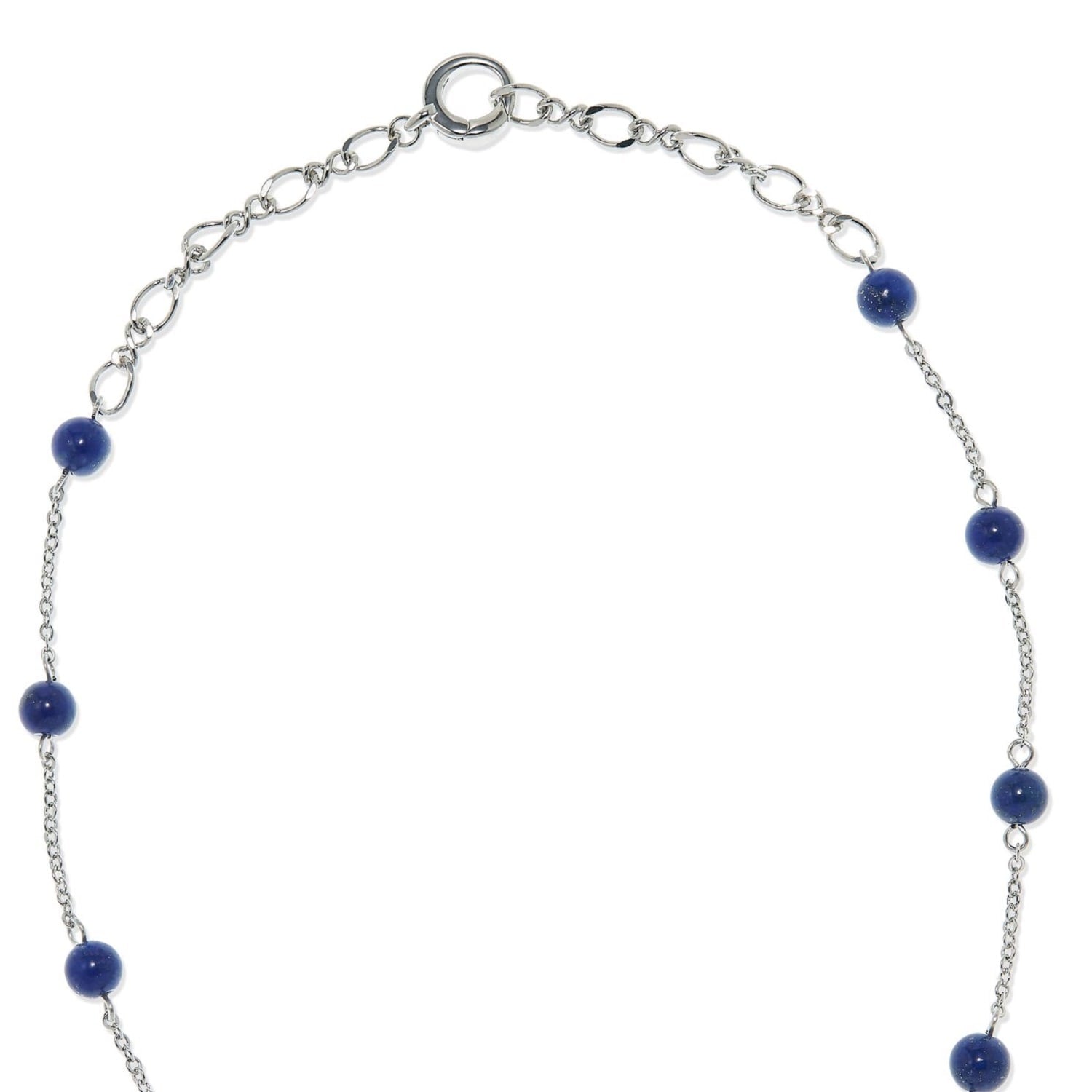 Platinum & Lapis Lazuli Gemstone Necklace, Series Gem Mix