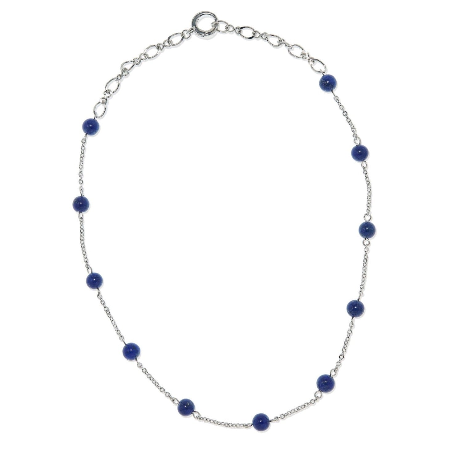 Platinum & Lapis Lazuli Gemstone Necklace, Series Gem Mix