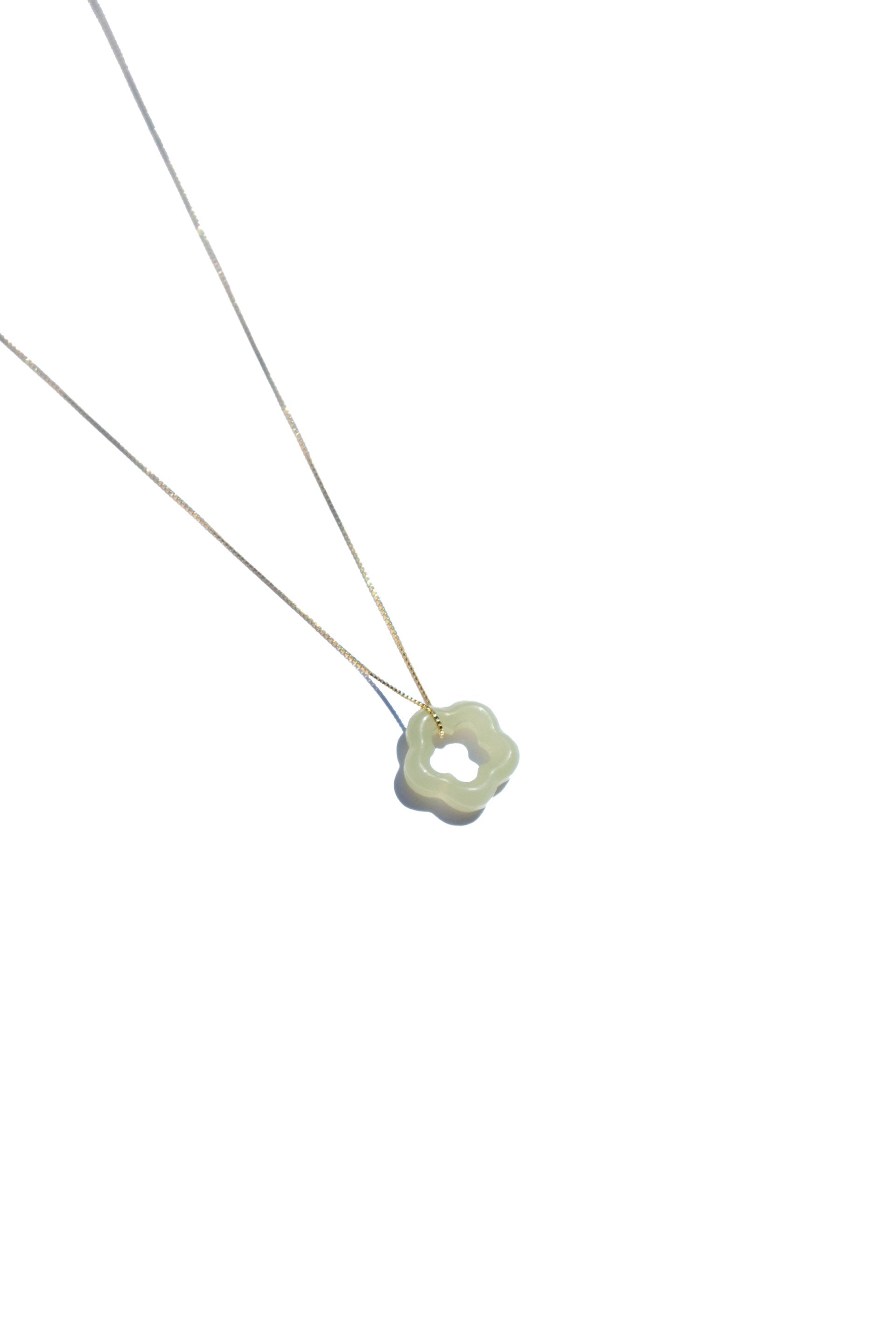 Plum Blossom Green Jade Pendant Necklace