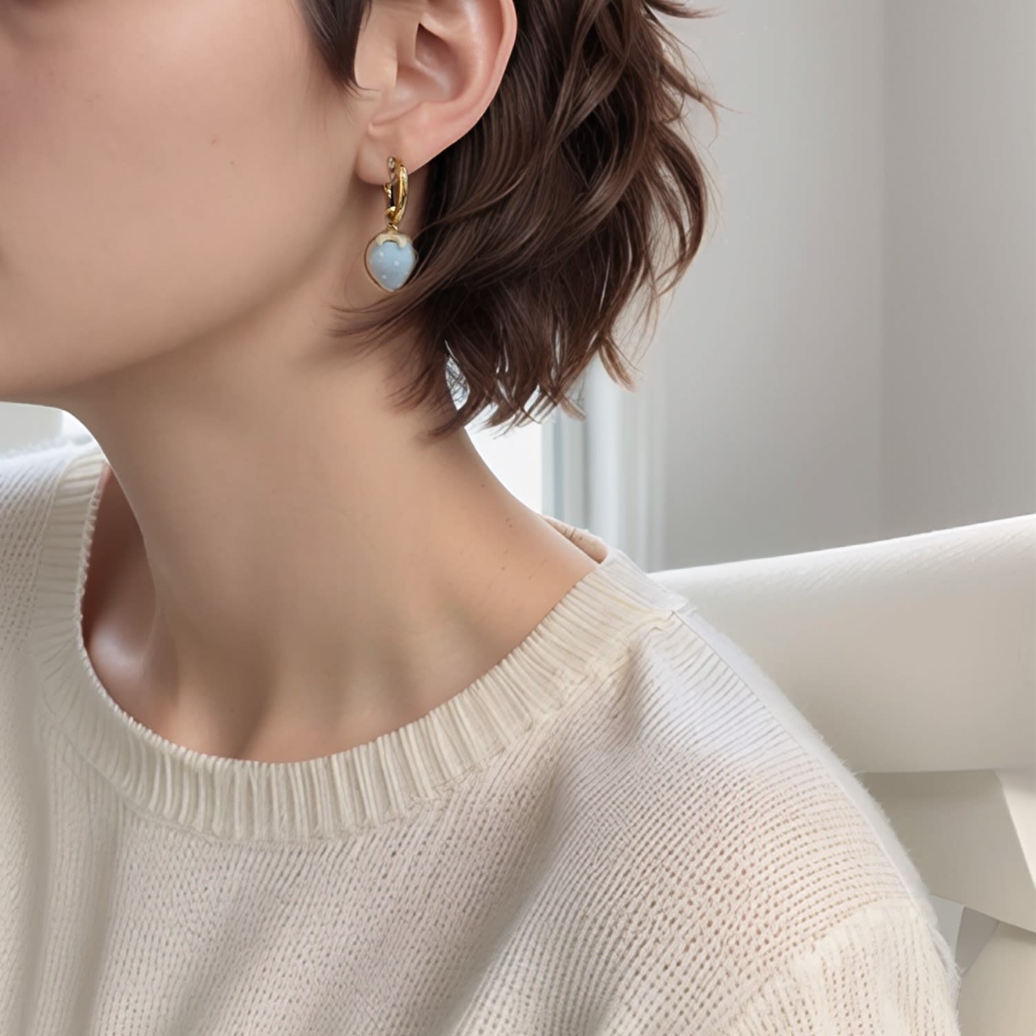 Plush Blue Strawberry Dangle Playful Earrings