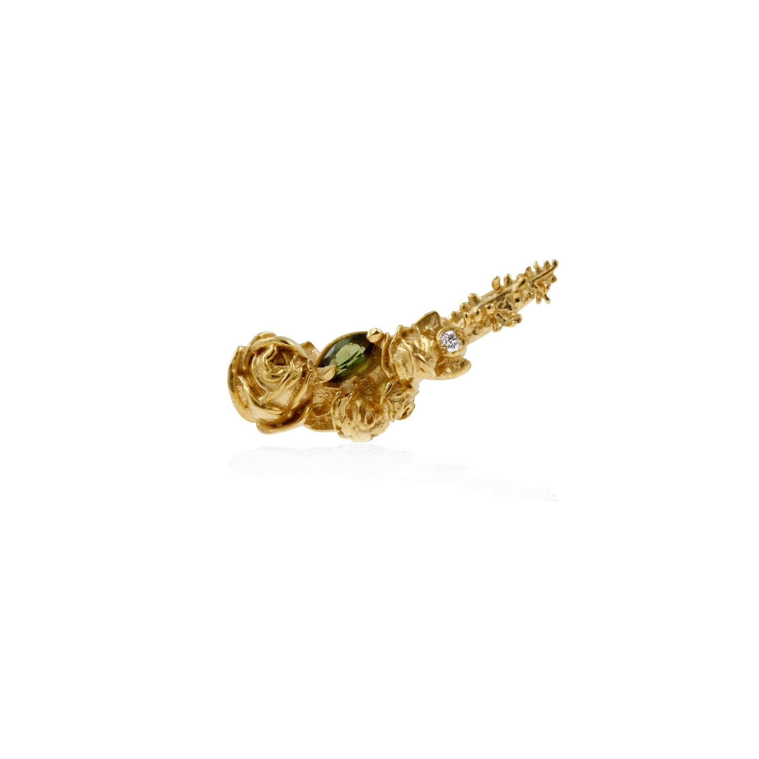 Rose Diamond & Tourmaline Slider Earring Single - Gold