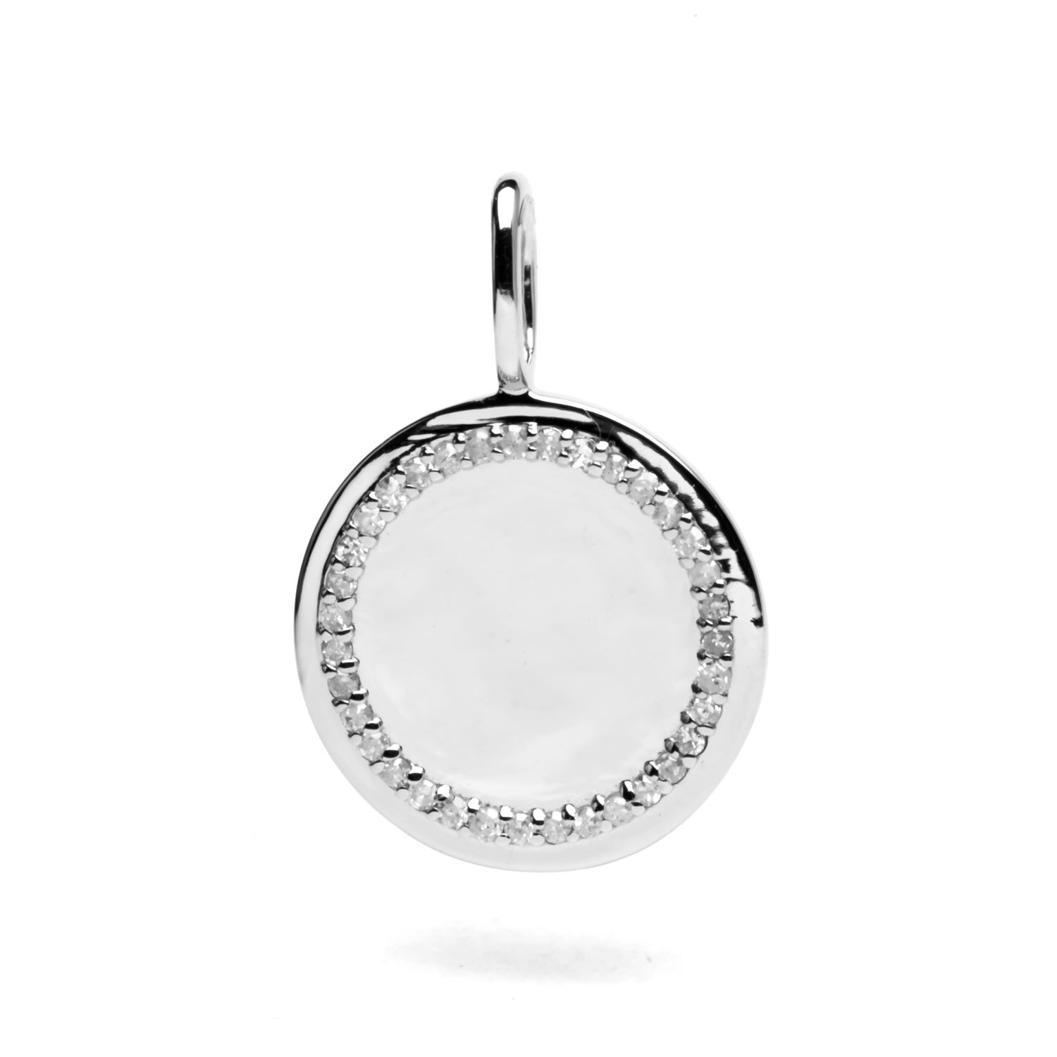 Diamond Halo & Sterling Silver Pendant