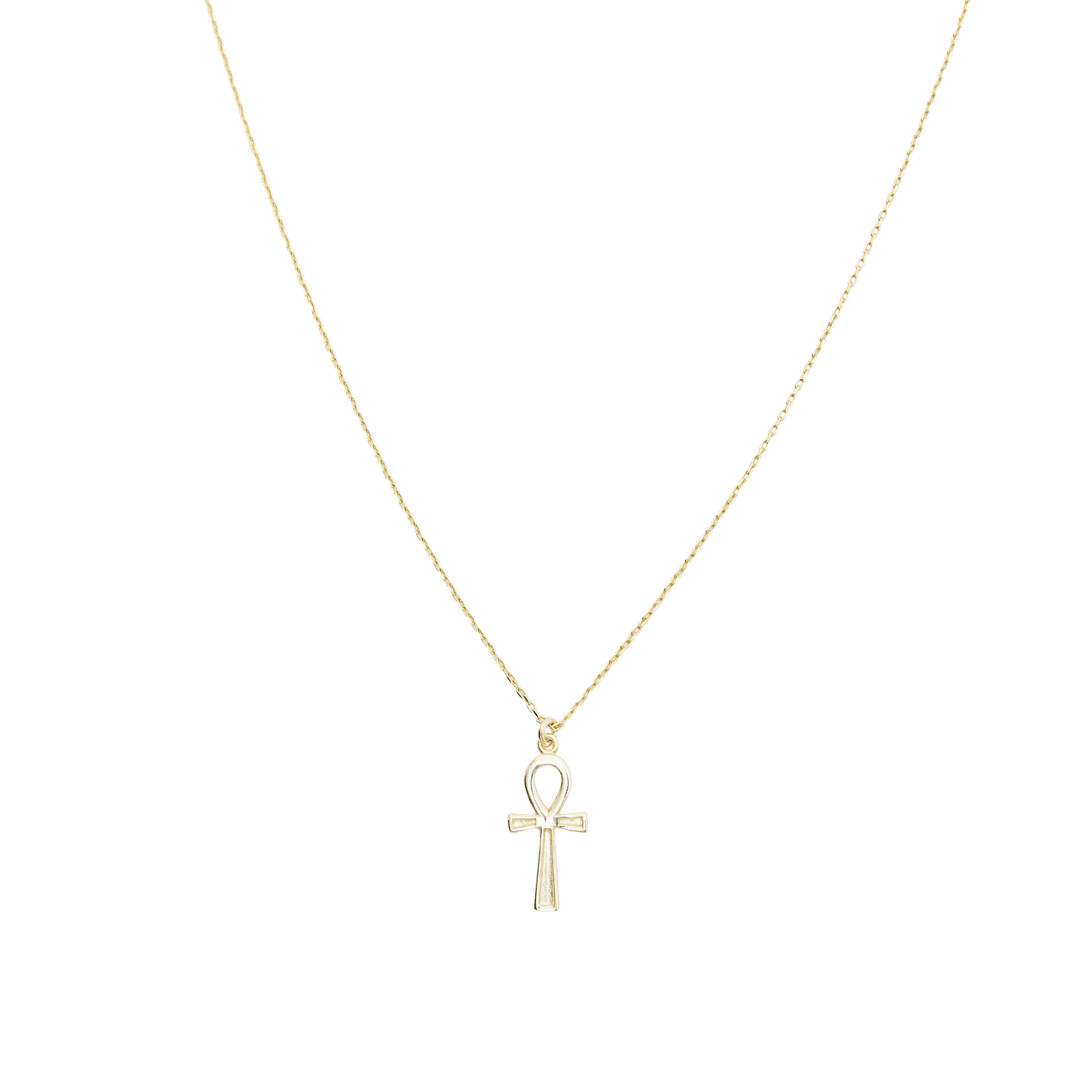 Sterling Silver Egyptian Ankh Necklace Gold