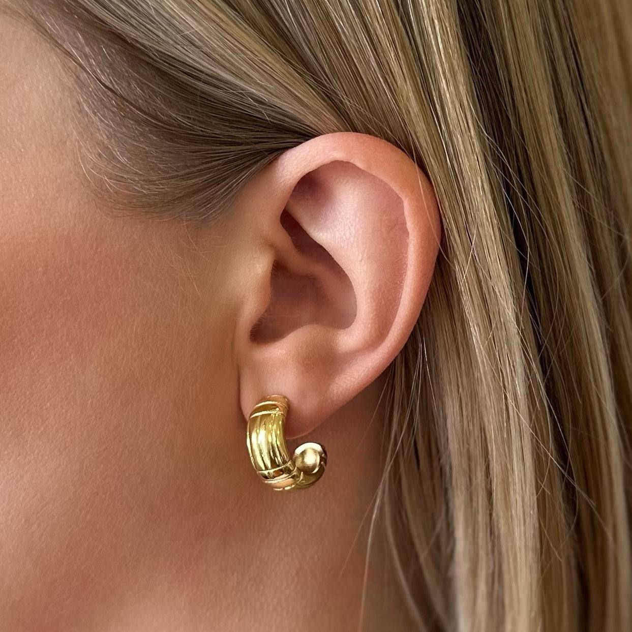Podium Gold Waterproof Hoop Earrings