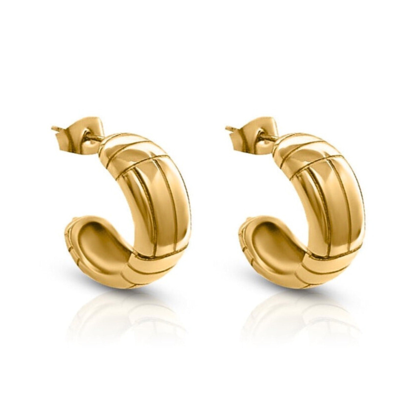Podium Gold Waterproof Hoop Earrings