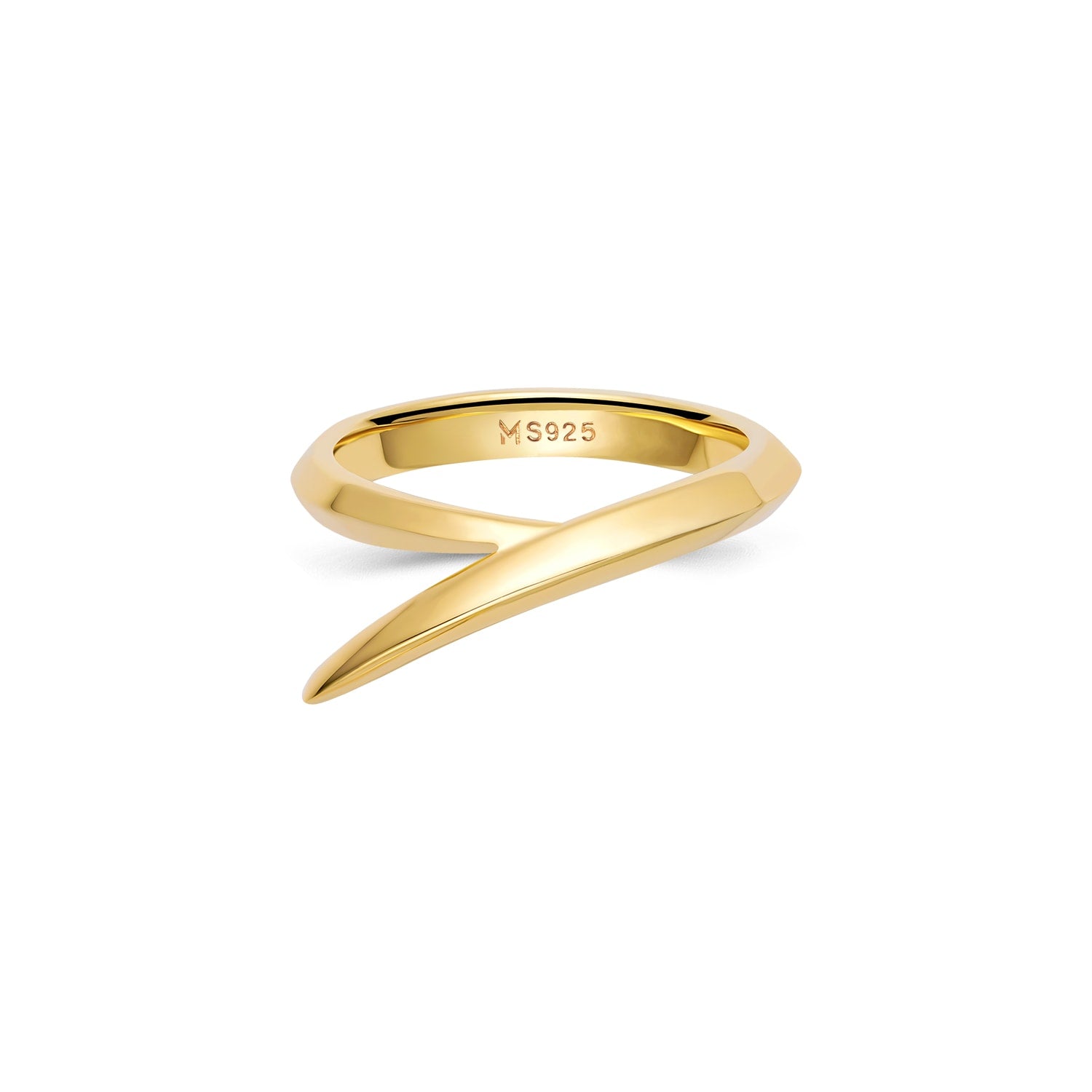 Pointed Curve Ring - Gold