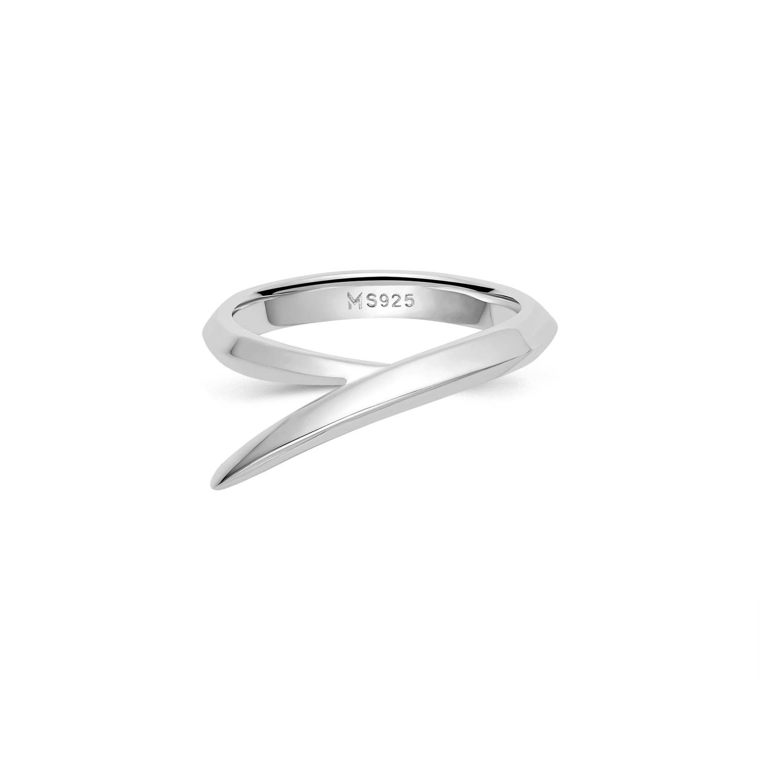 Pointed Curve Ring - Silver