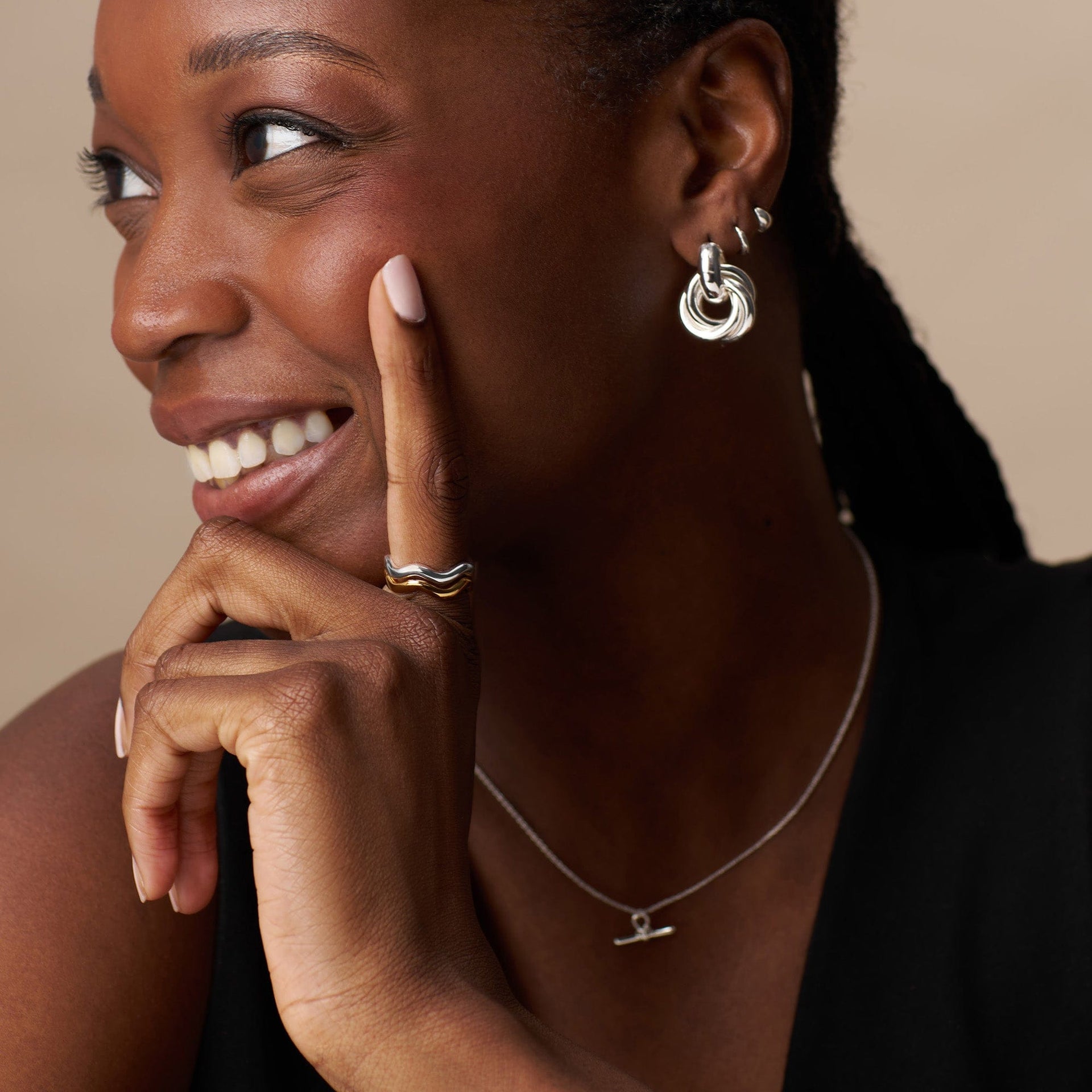 Polished Wave Ring - Silver