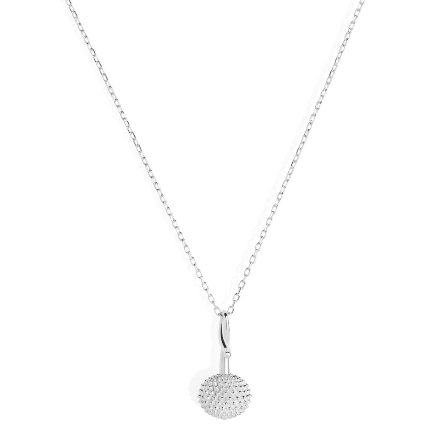 Pom Pom Pendant Necklace - Sterling Silver