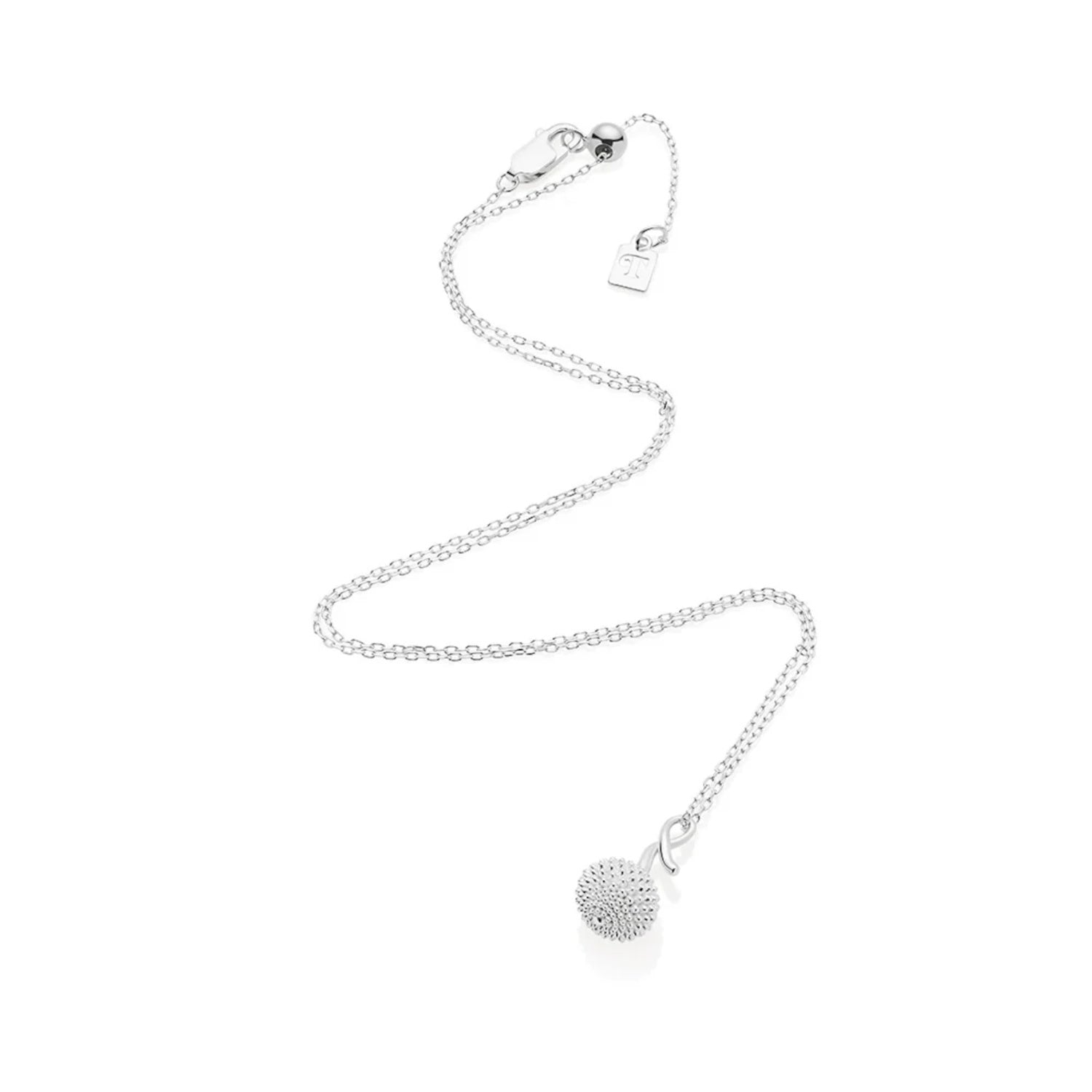 Pom Pom Pendant Necklace - Sterling Silver