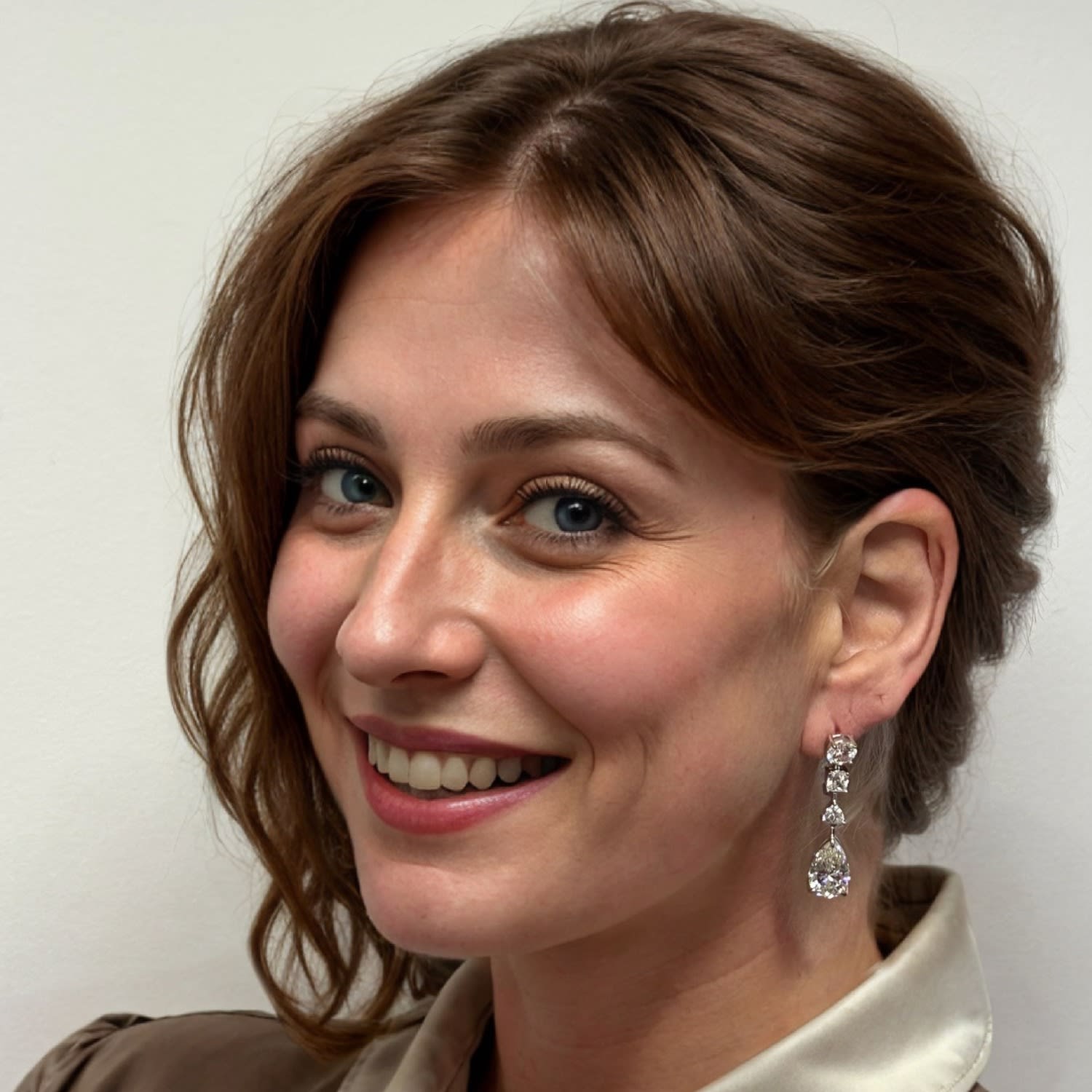 Pompadour Moissanite Drop Earrings Silver