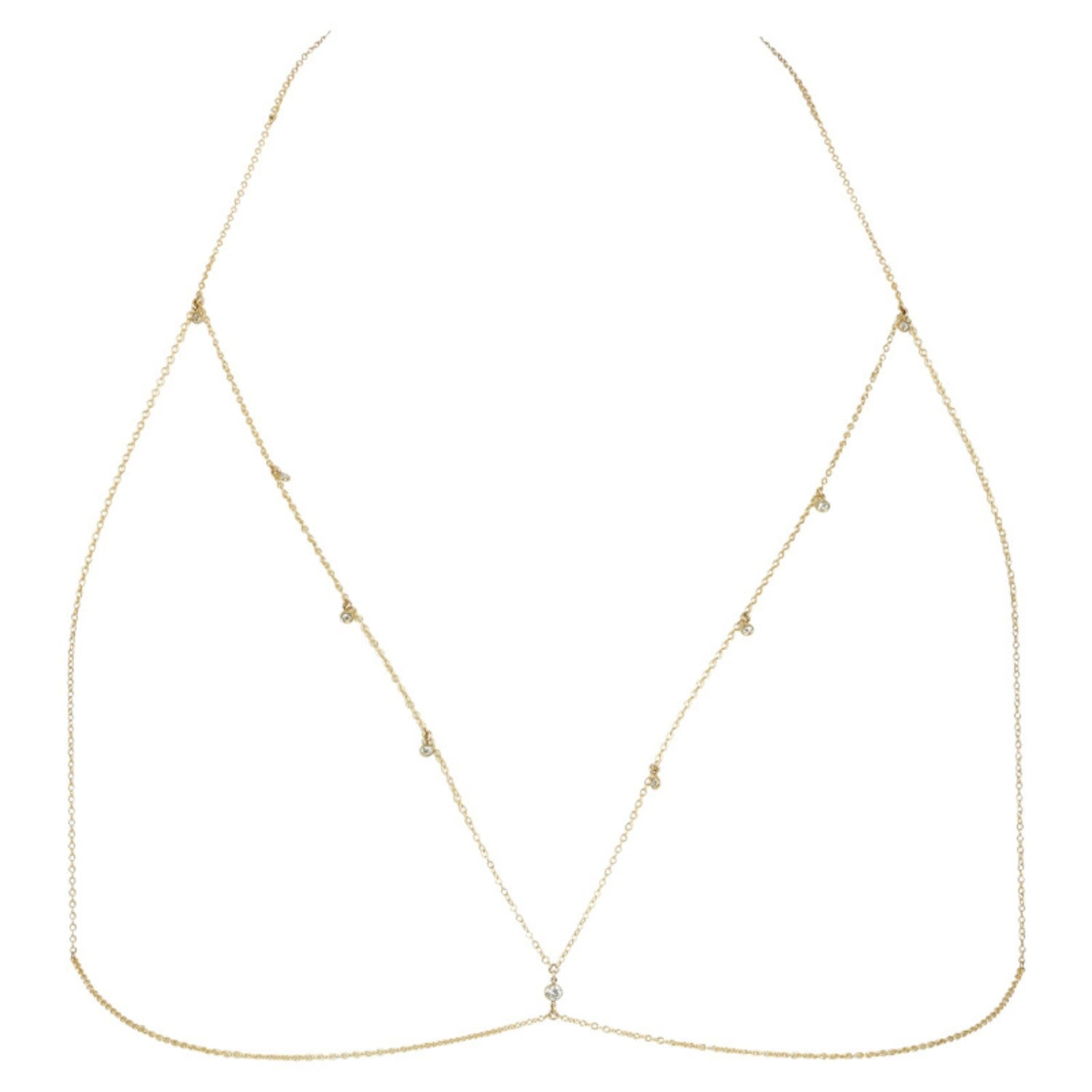 Poppy Cz Gemstone Gold Bra Chain