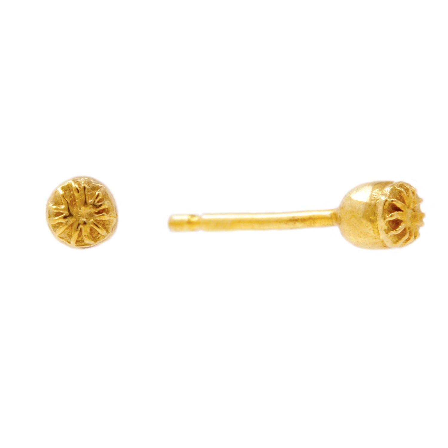 Poppy Seedpod Earrings - Gold