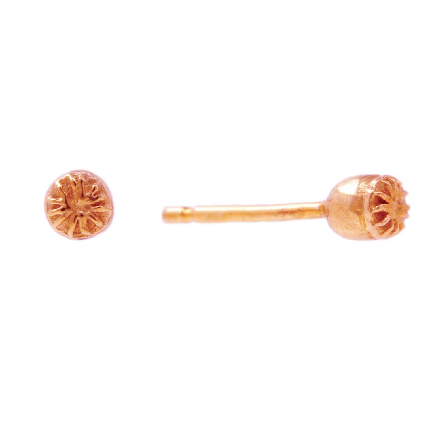 Poppy Seedpod Earrings - Rose Gold