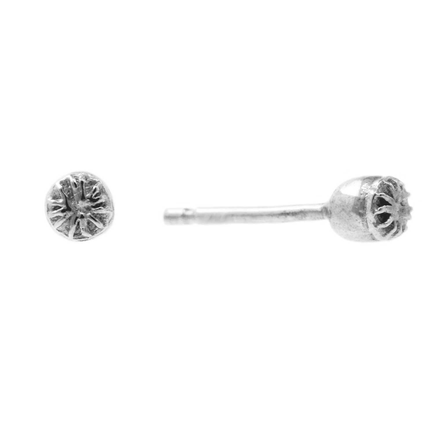 Poppy Seedpod Earrings - Silver