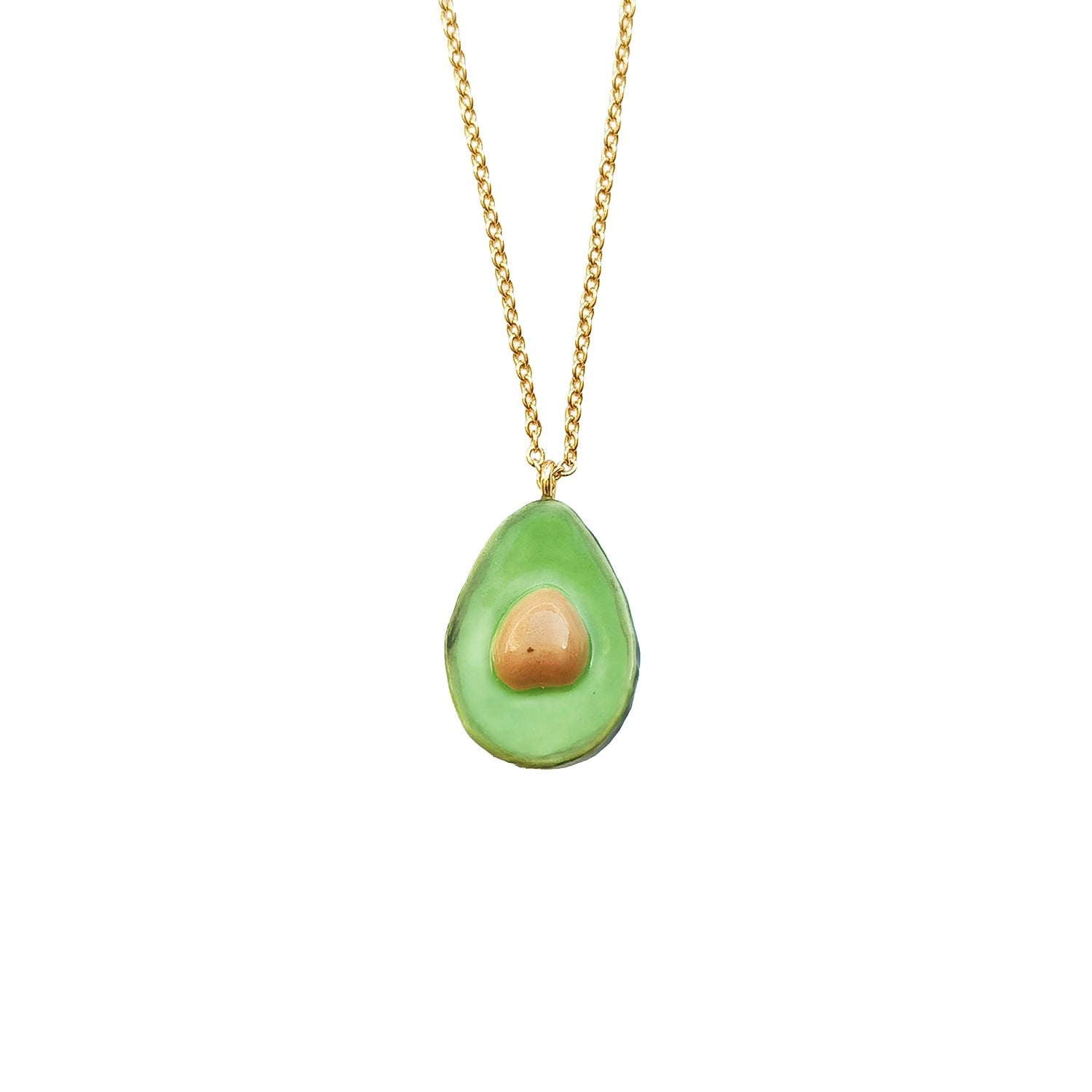 Porcelain Avocado Pendant Necklace
