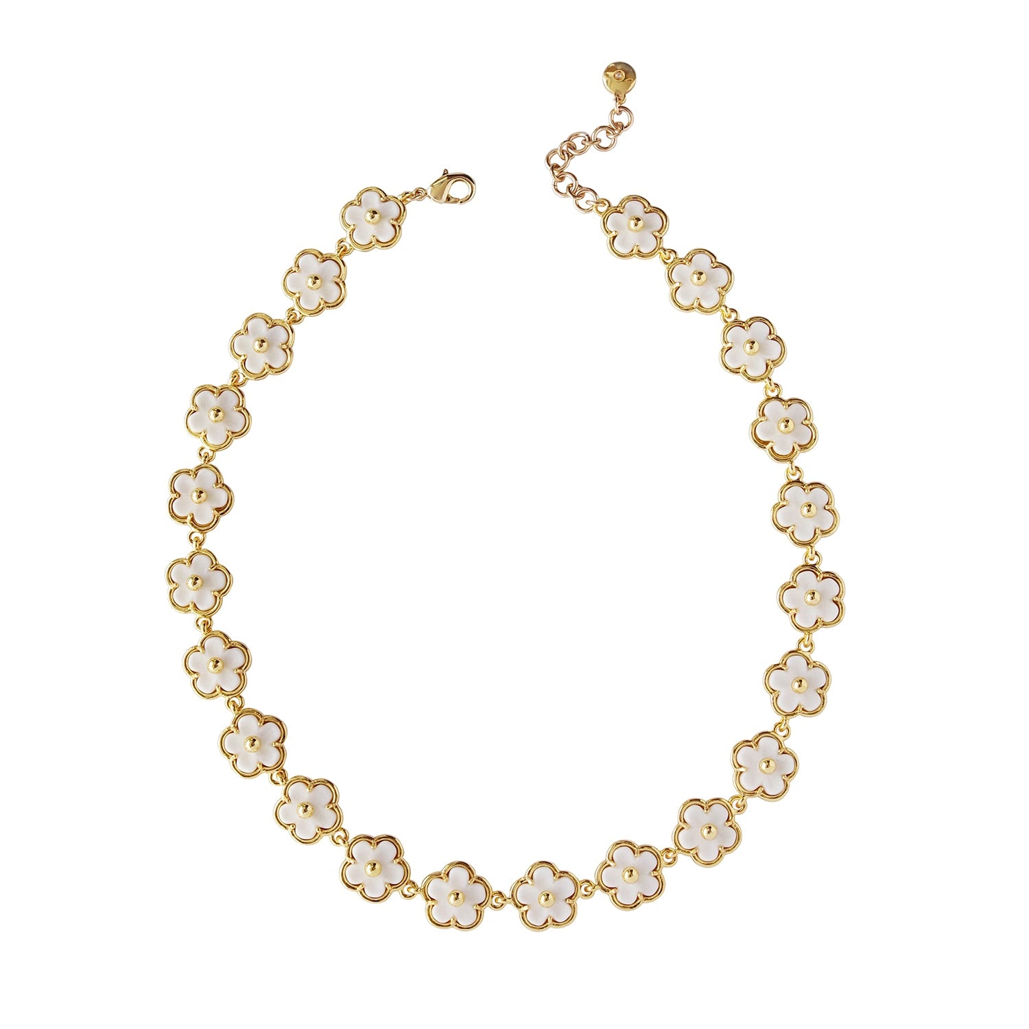 Porcelain Daisy Cluster Necklace