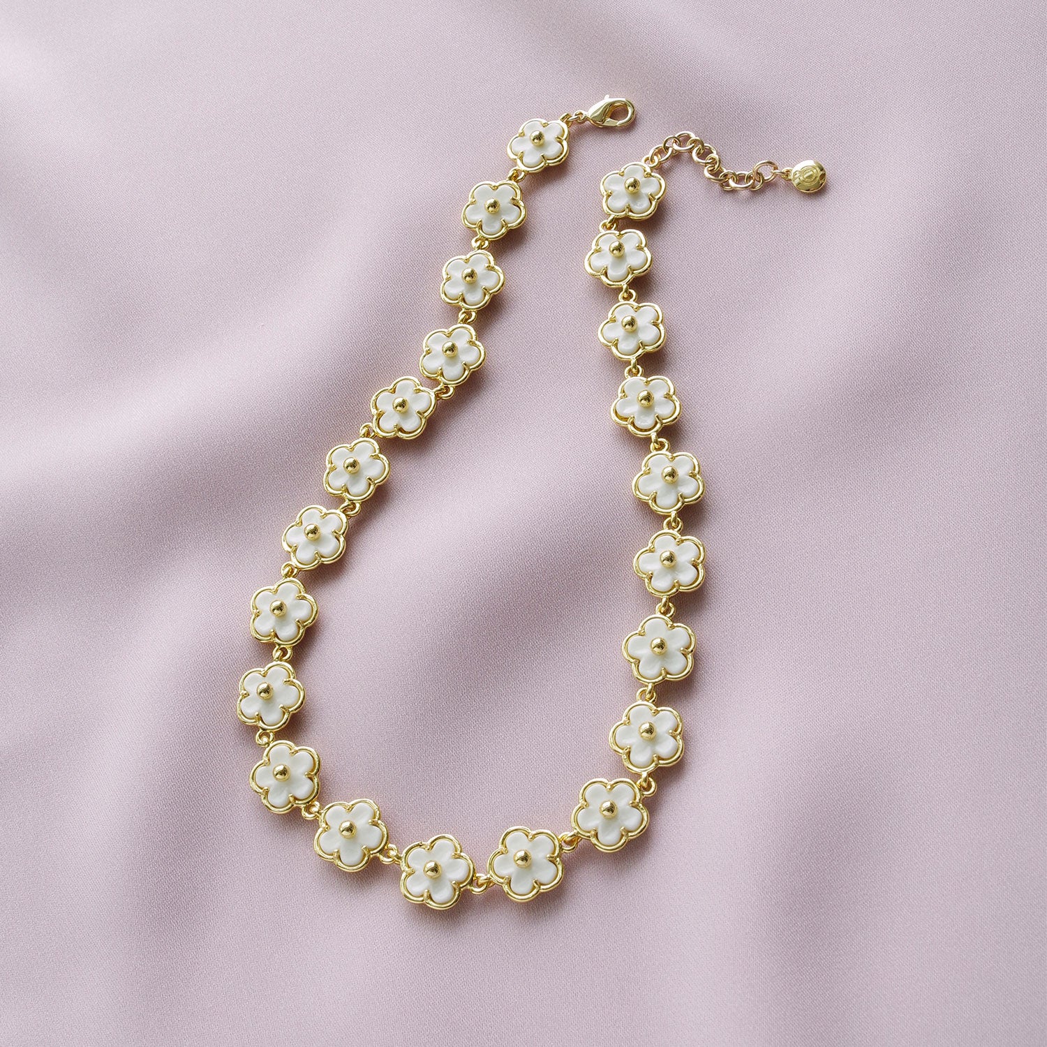 Porcelain Daisy Cluster Necklace