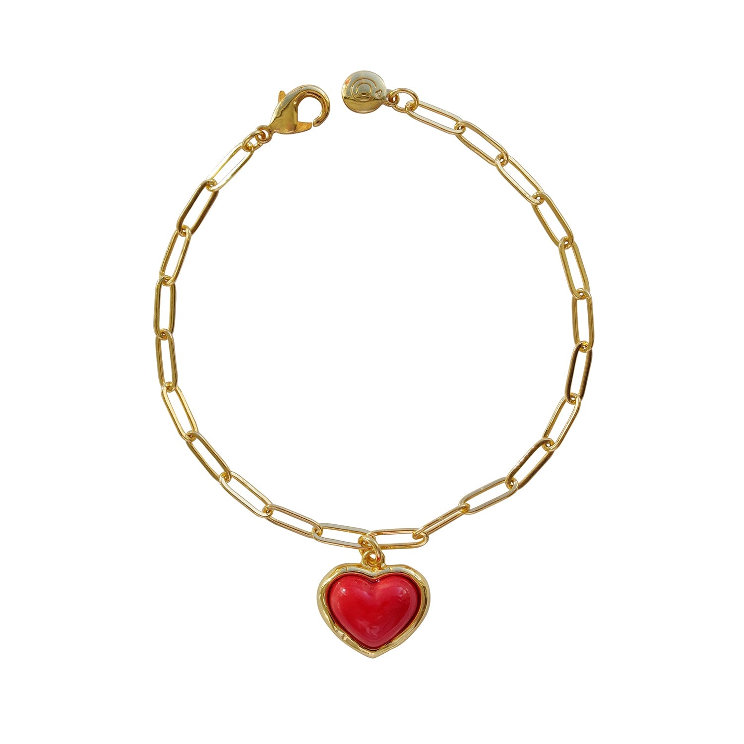 Porcelain Red Heart Charm Bracelet