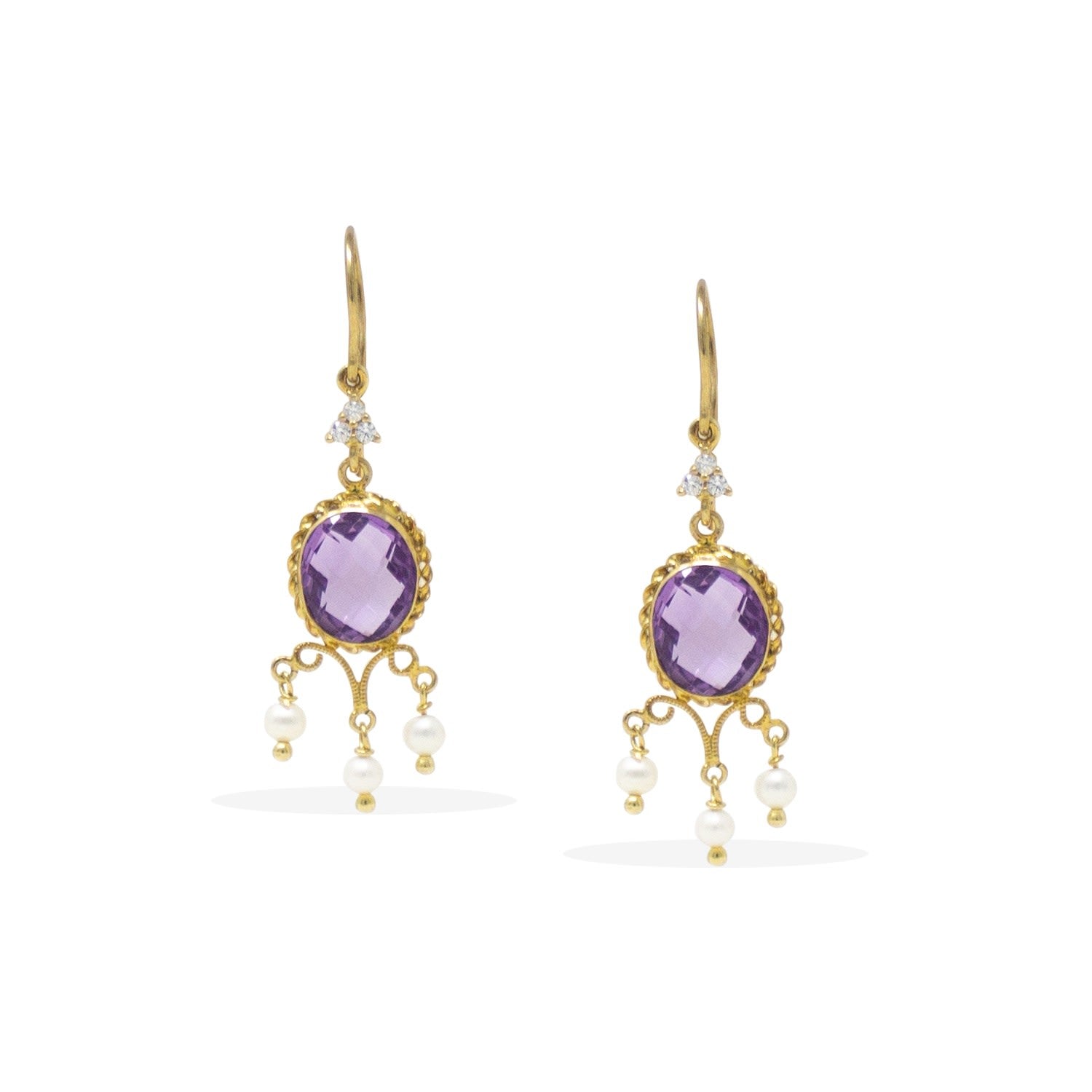 Positano Gold-Plated Amethyst Earrings