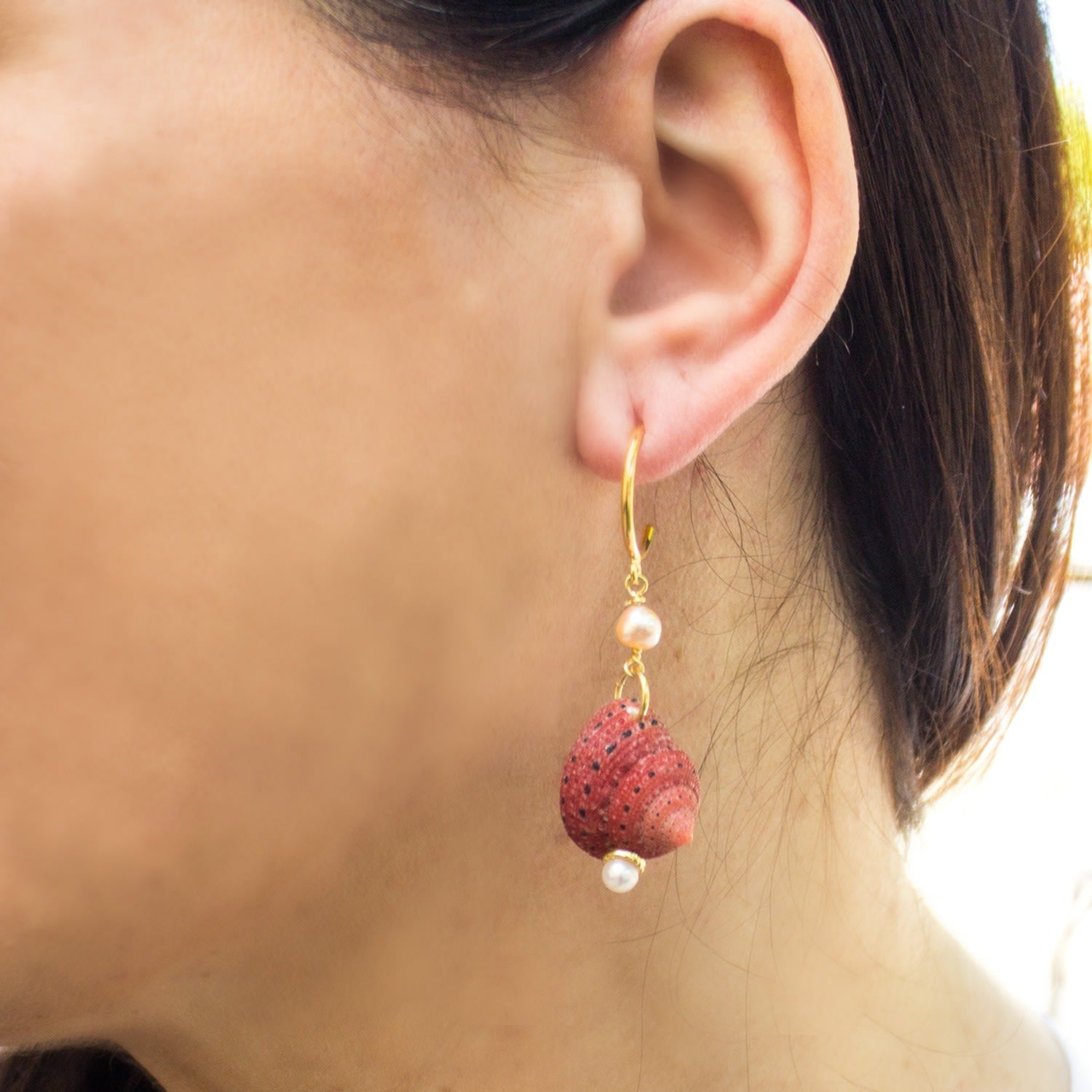 Zanzibar Shell Hoop Earrings