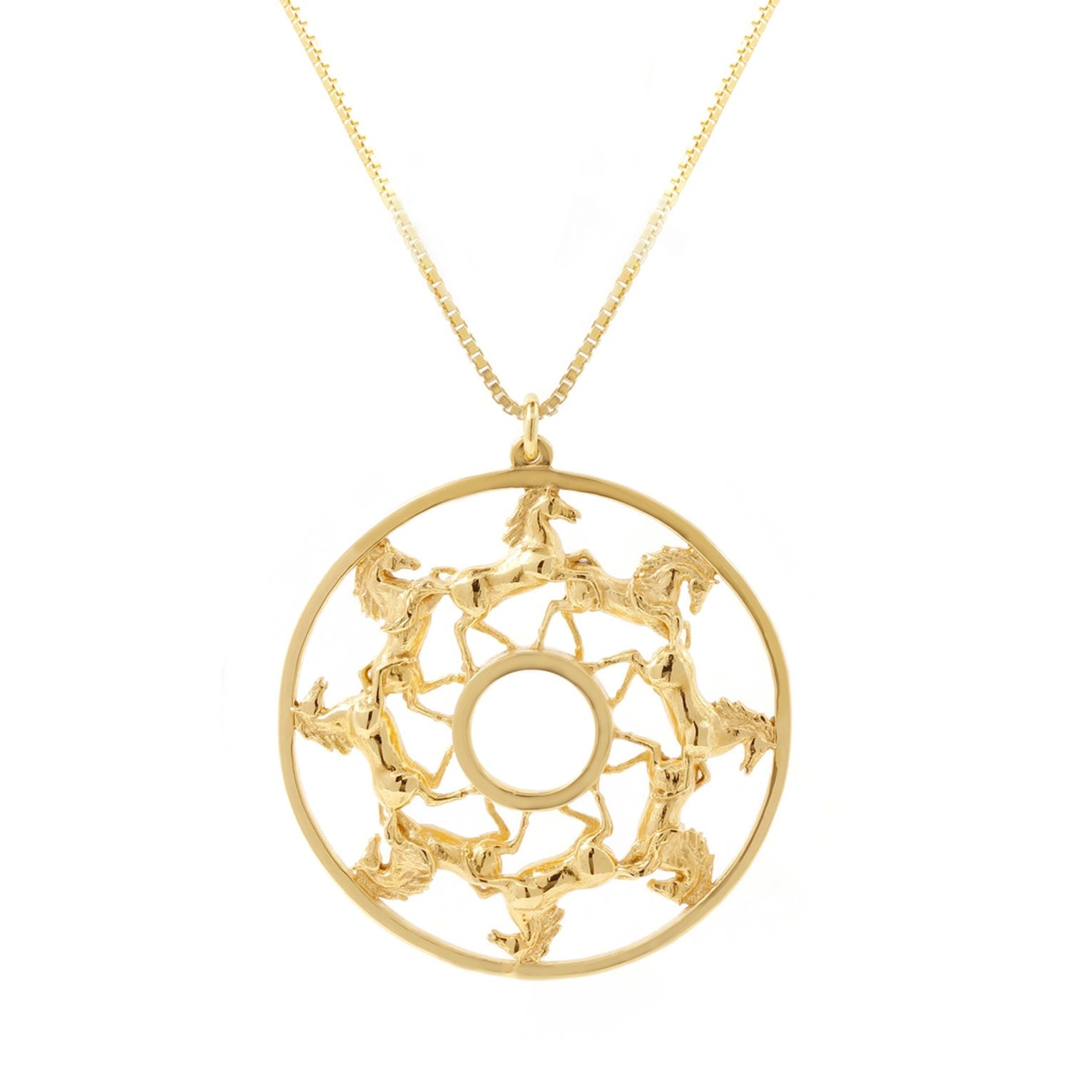 Horse Medallion Necklace – Gold