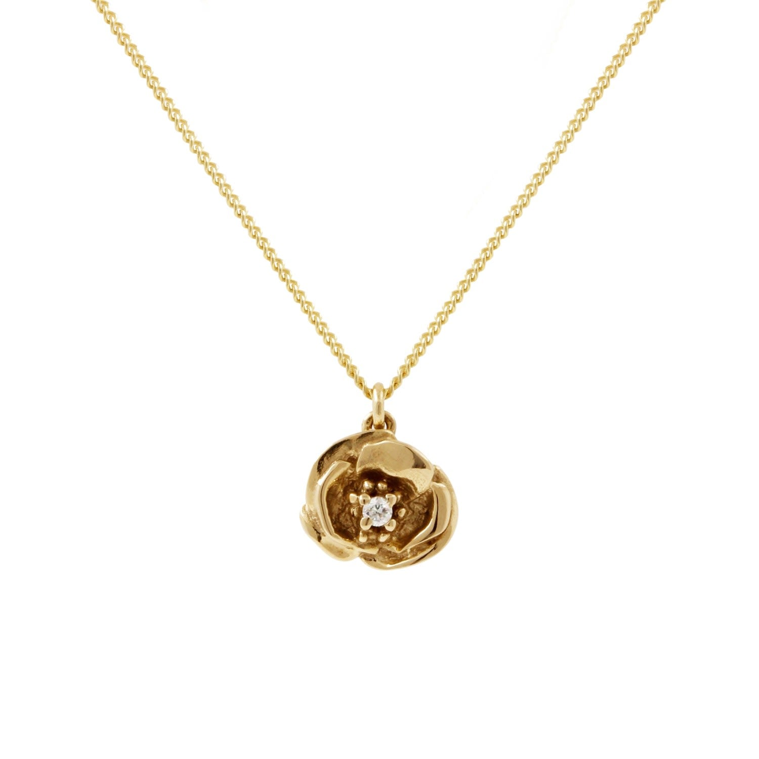 Poppy Diamond Necklace - Gold Vermeil