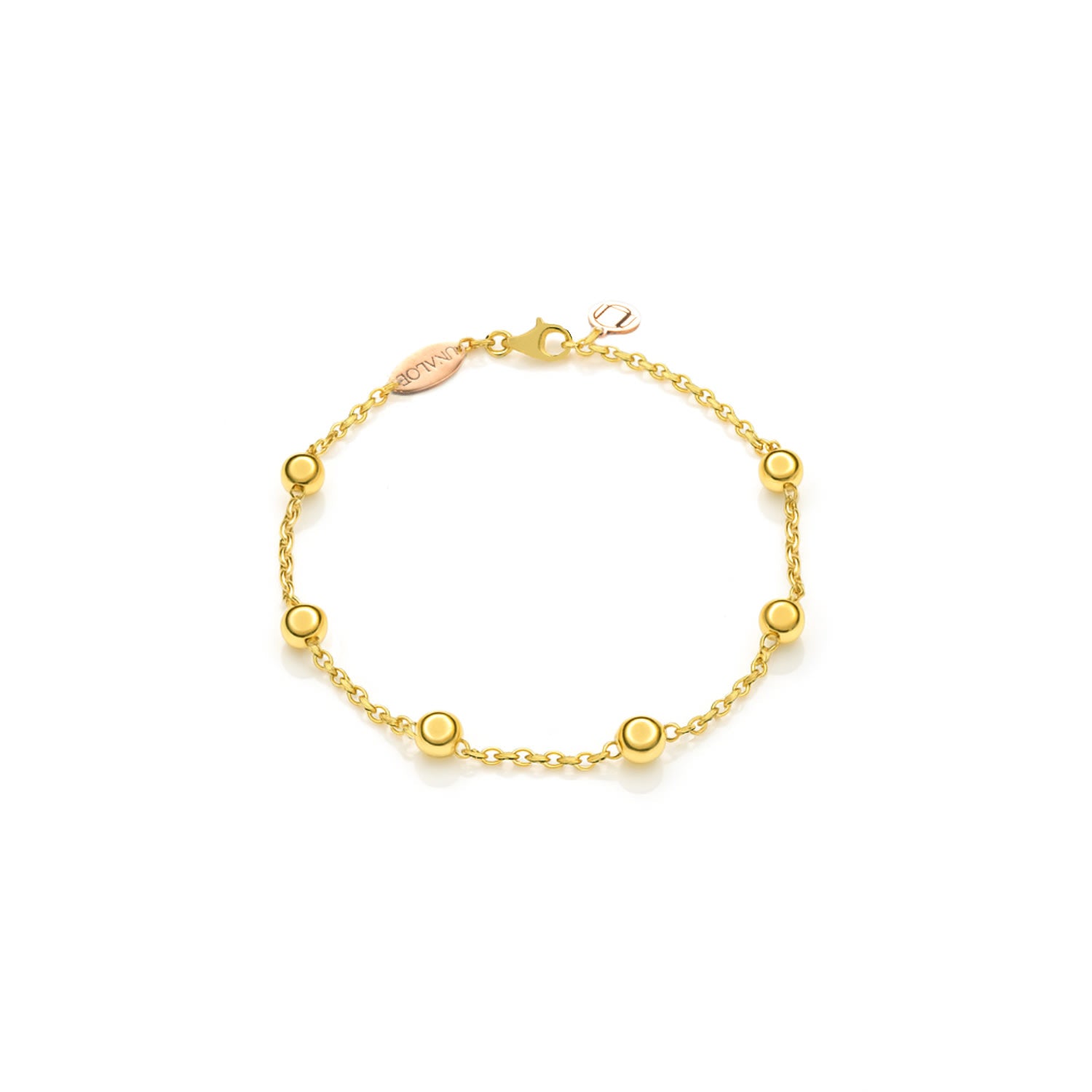 Precious Light Bracelet In Sterling Silver Gold-Plated– Six Sparkling Silver Spheres
