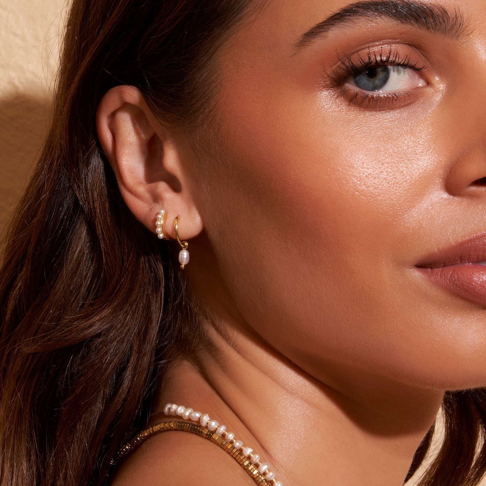 Presley Pearl Huggie Earrings