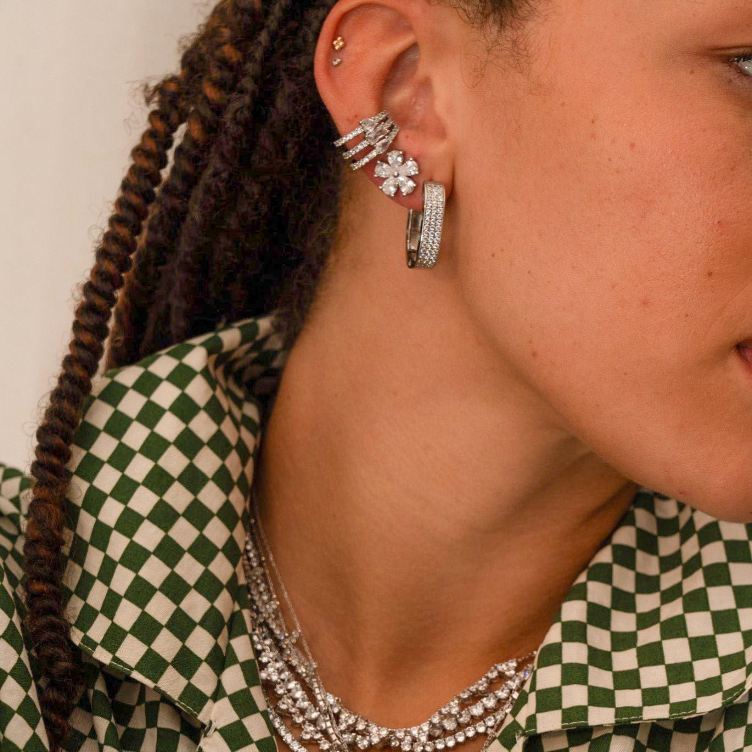 Prong-Set Flower Studs - Silver