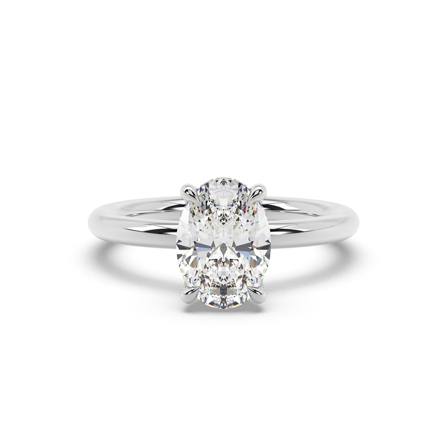 Prong Set Lab Grown Diamond Cocktail Ring In White Gold