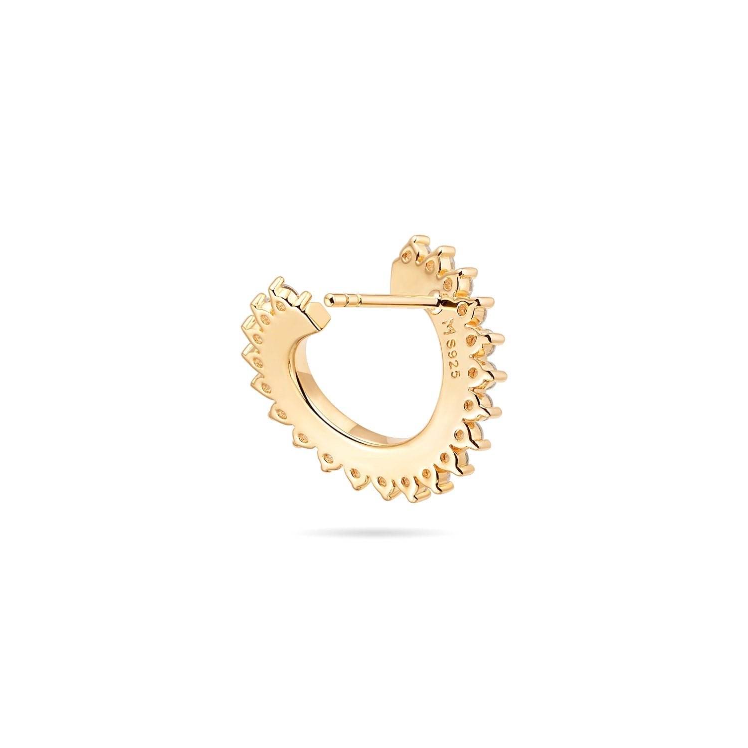 Prong Set Open Twist Hoop Earrings - Gold