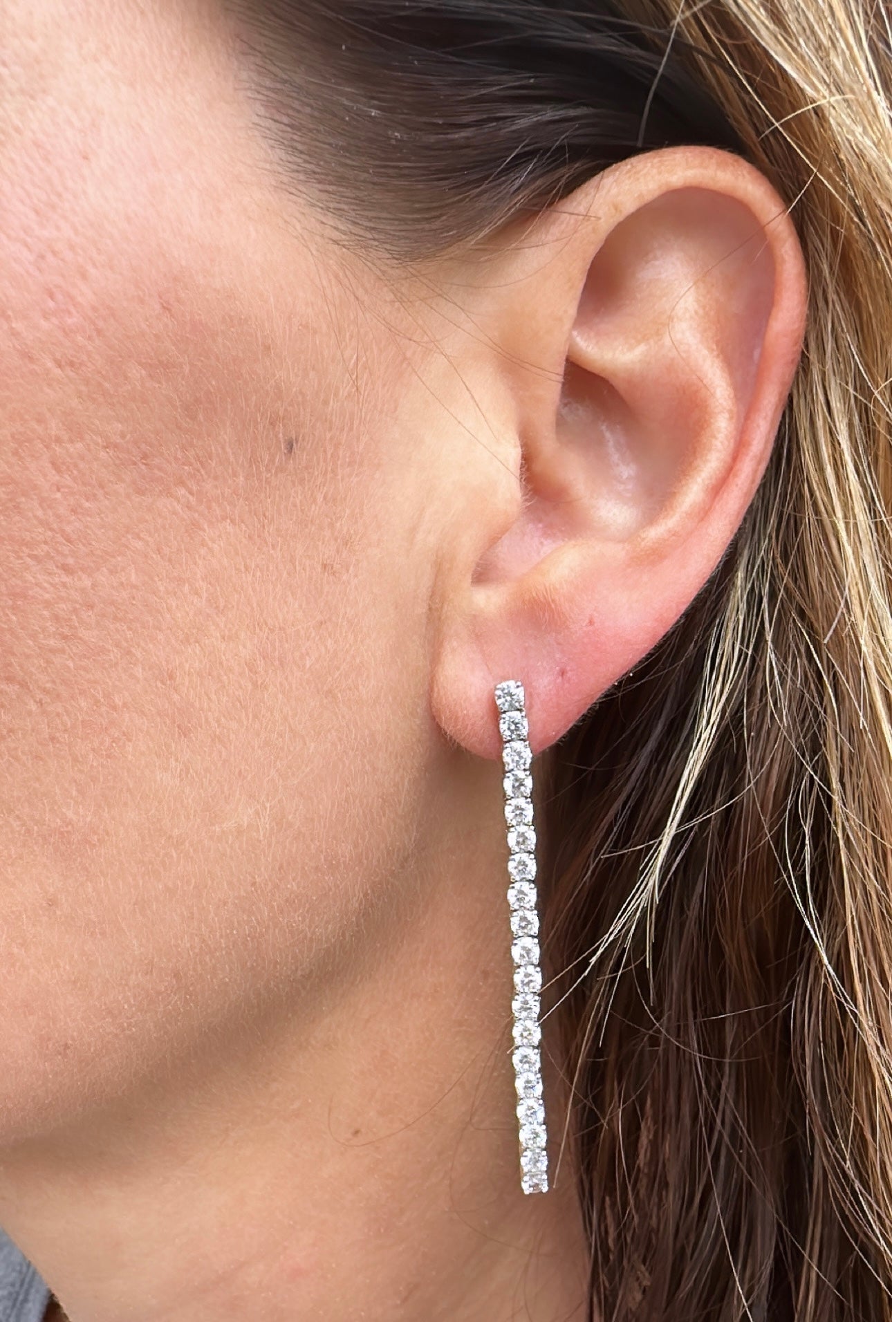 Prong-Set Tennis Drops - Silver