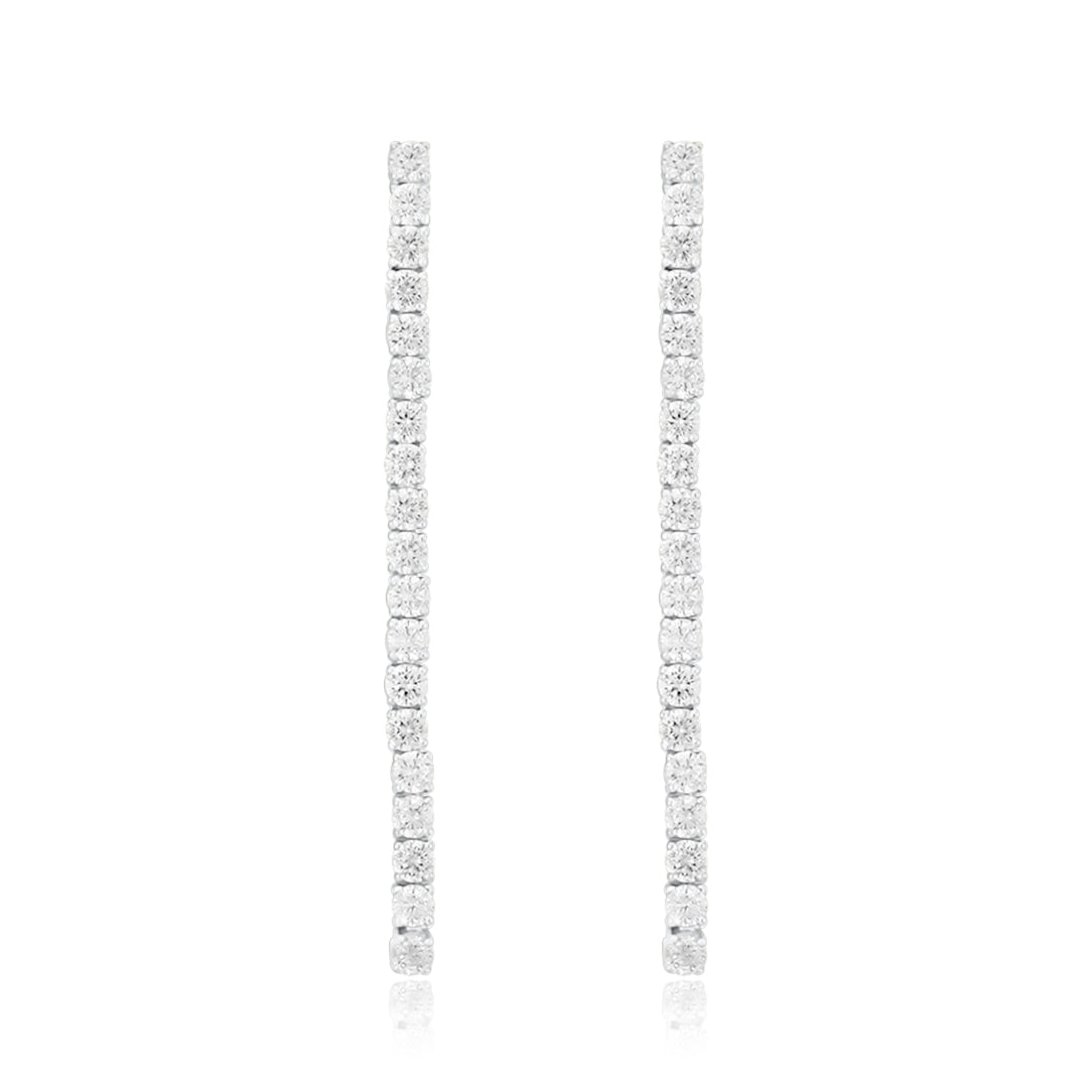 Prong-Set Tennis Drops - Silver