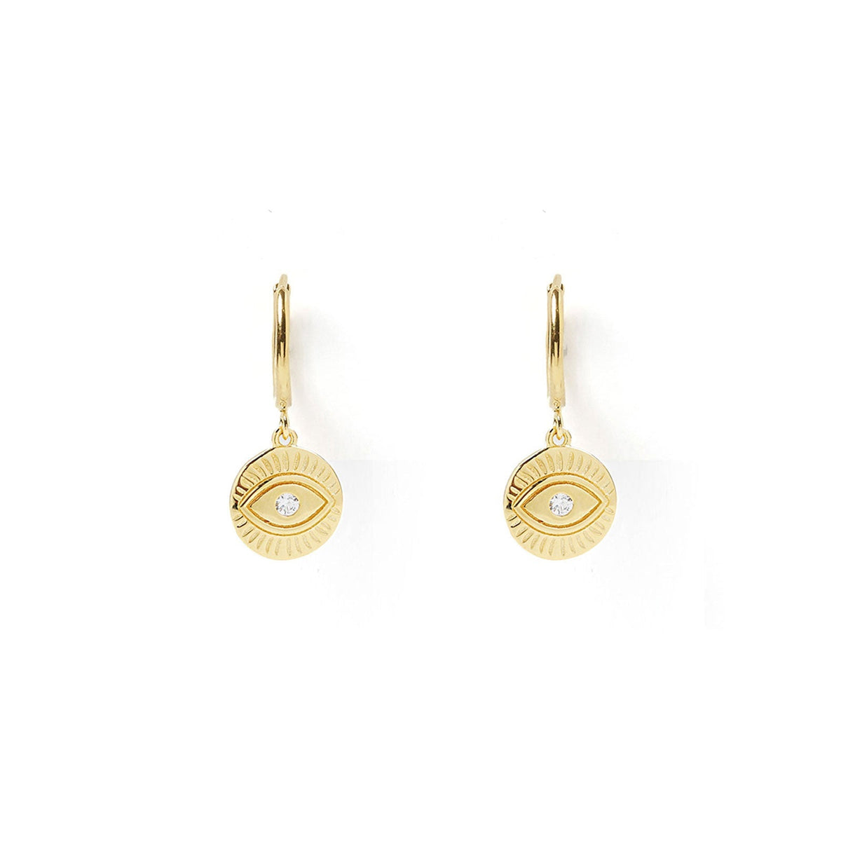 Protective Eye Gold Earrings 18k Gold