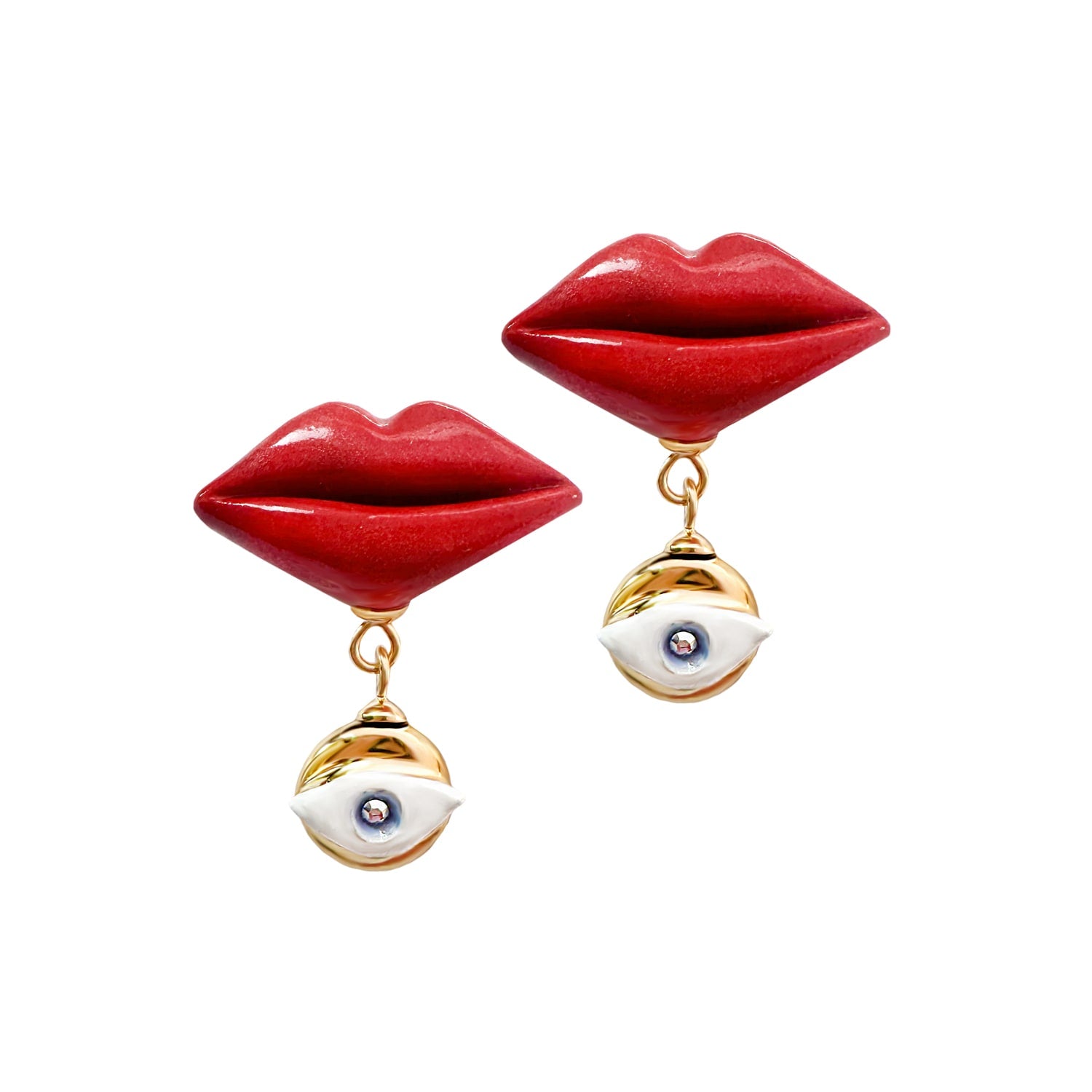 Protective Kiss Dangle Earrings